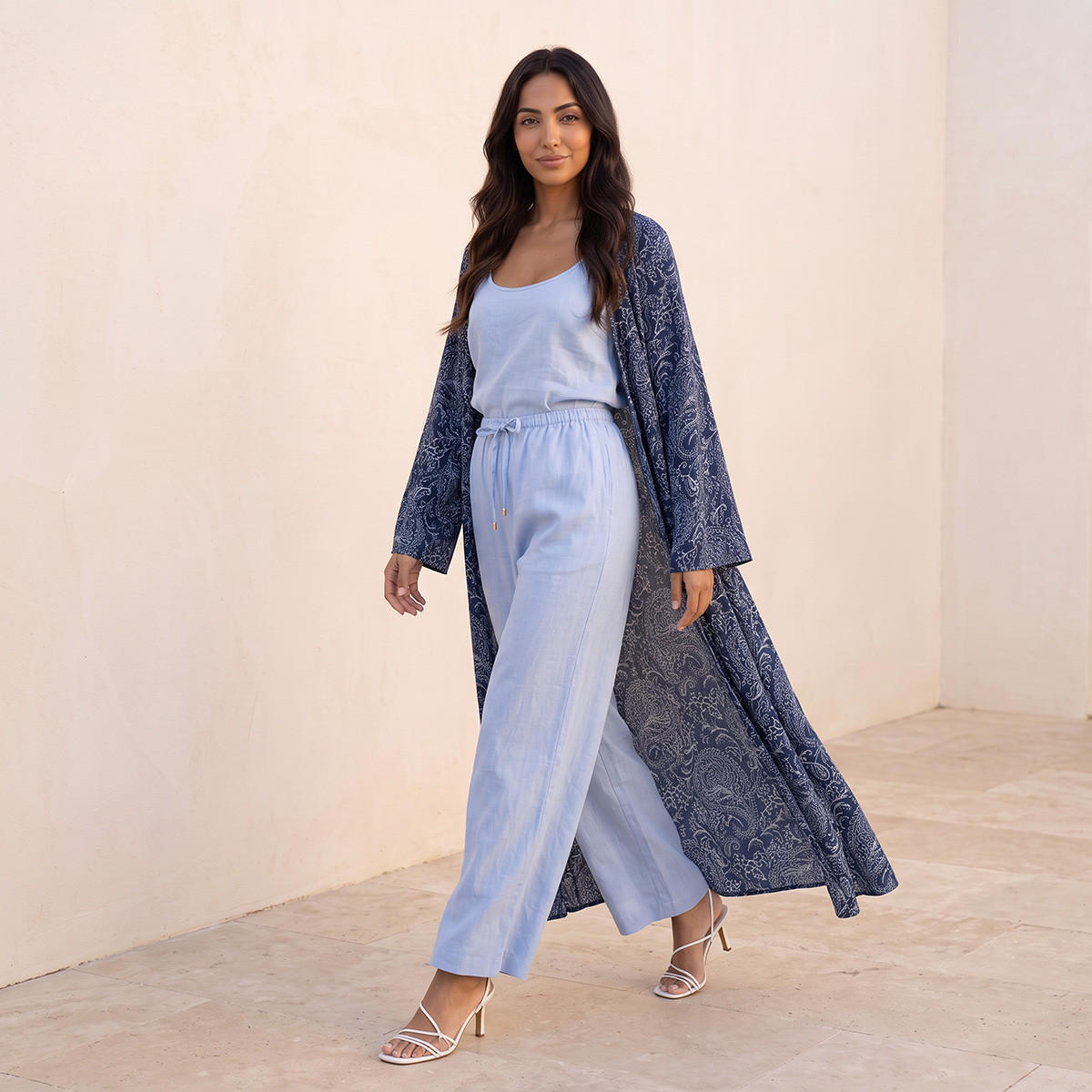 Splash Basic Wide Leg Linen Trousers-women-clothing-trousers-image-3