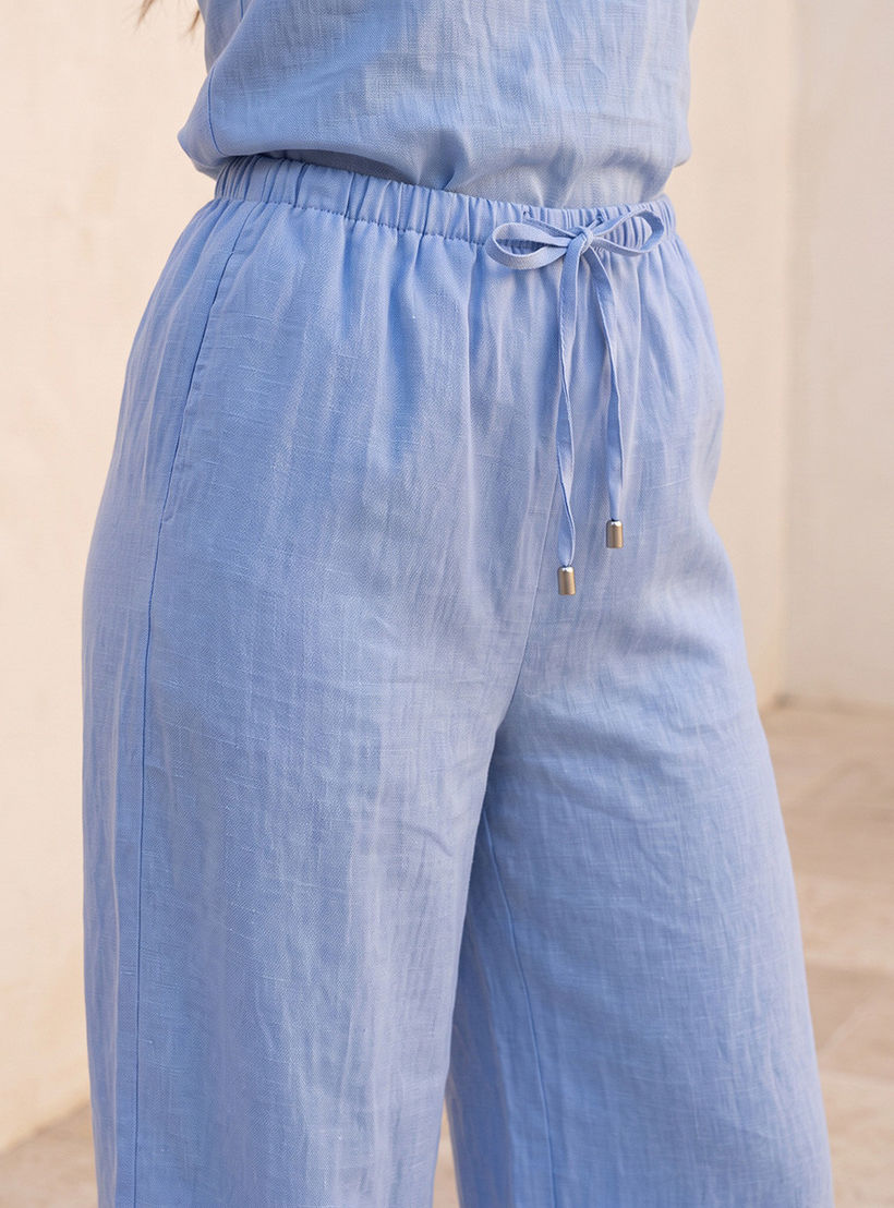 Splash Basic Wide Leg Linen Trousers-women-clothing-trousers-image-6