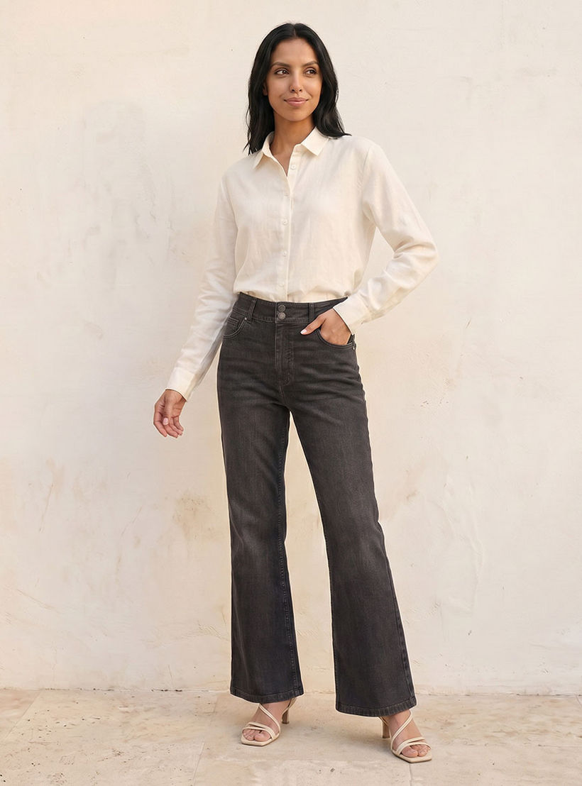 Splash Basic Collared Linen Shirt-women-clothing-shirtsandblouses-shirts-image-3