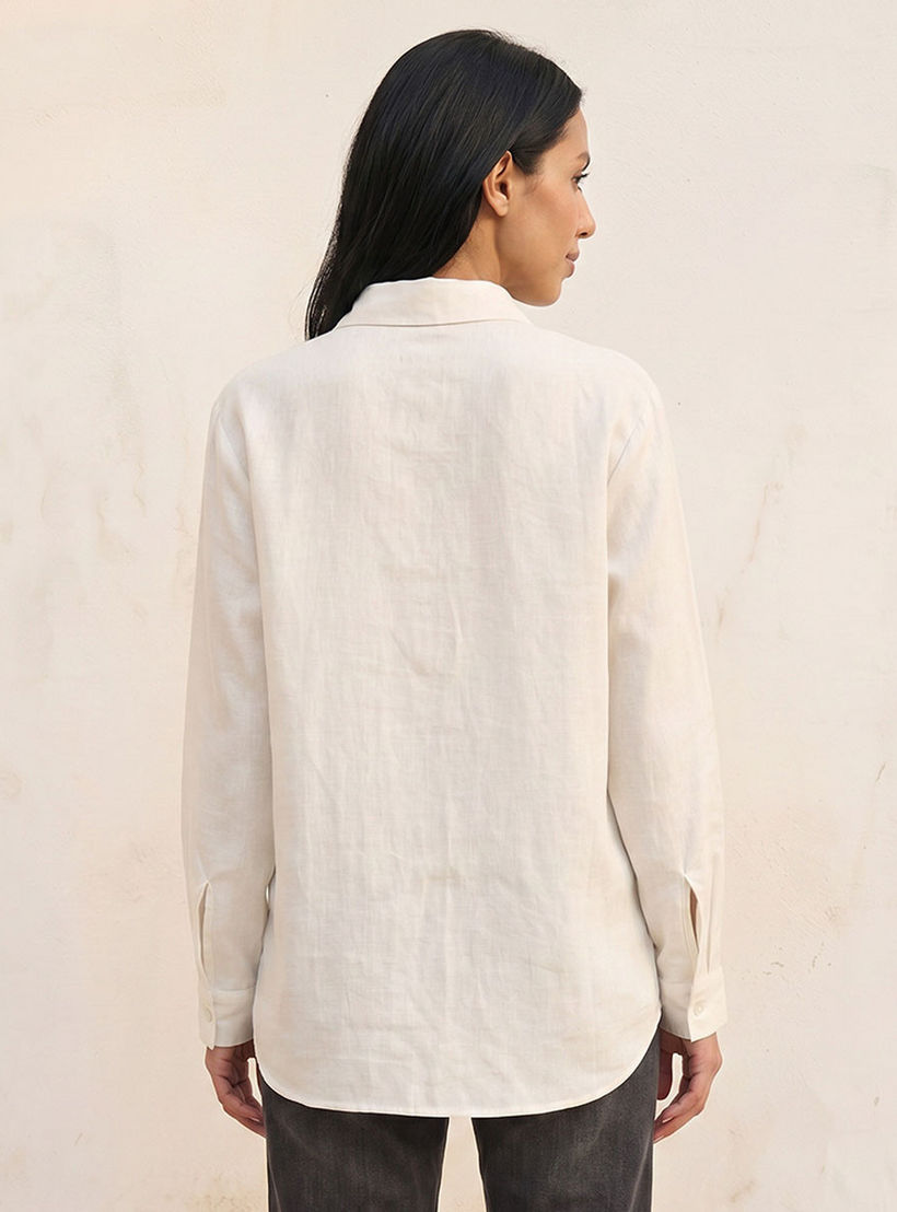Splash Basic Collared Linen Shirt-women-clothing-shirtsandblouses-shirts-image-4