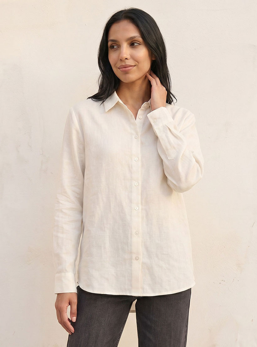 Splash Basic Collared Linen Shirt-women-clothing-shirtsandblouses-shirts-image-5