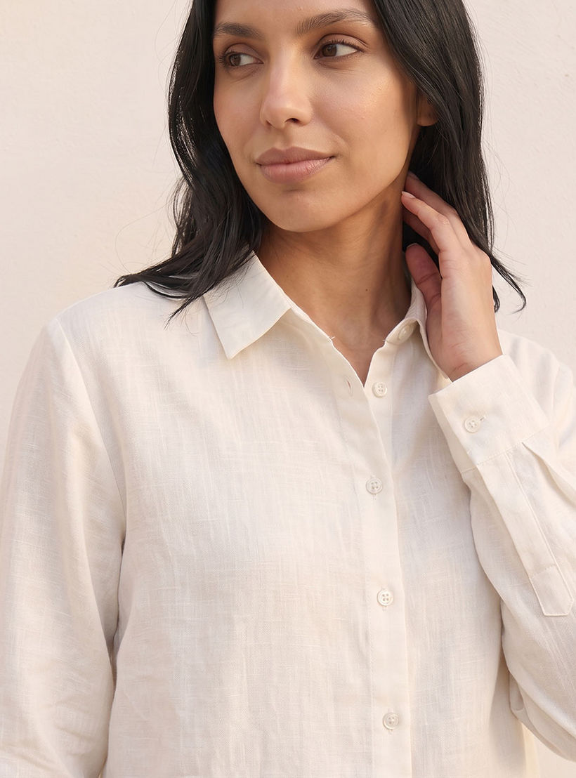 Splash Basic Collared Linen Shirt-women-clothing-shirtsandblouses-shirts-image-6