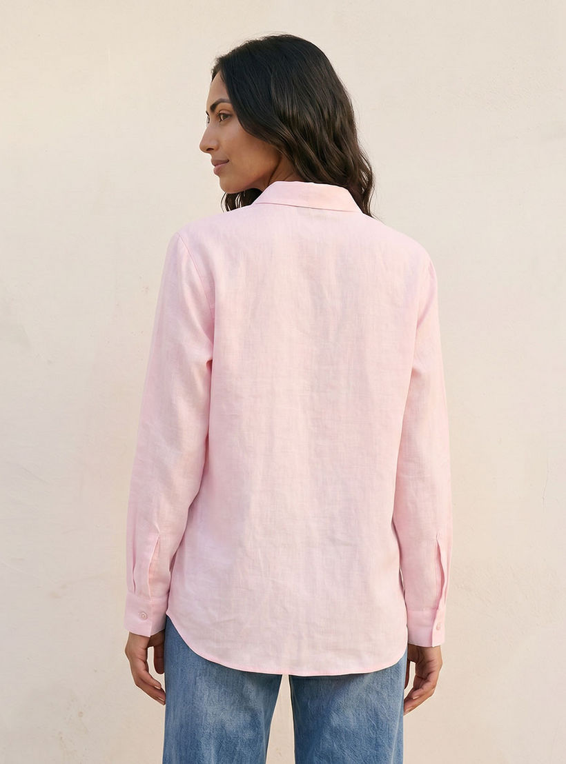 Splash Basic Collared Linen Shirt-women-clothing-shirtsandblouses-shirts-image-4