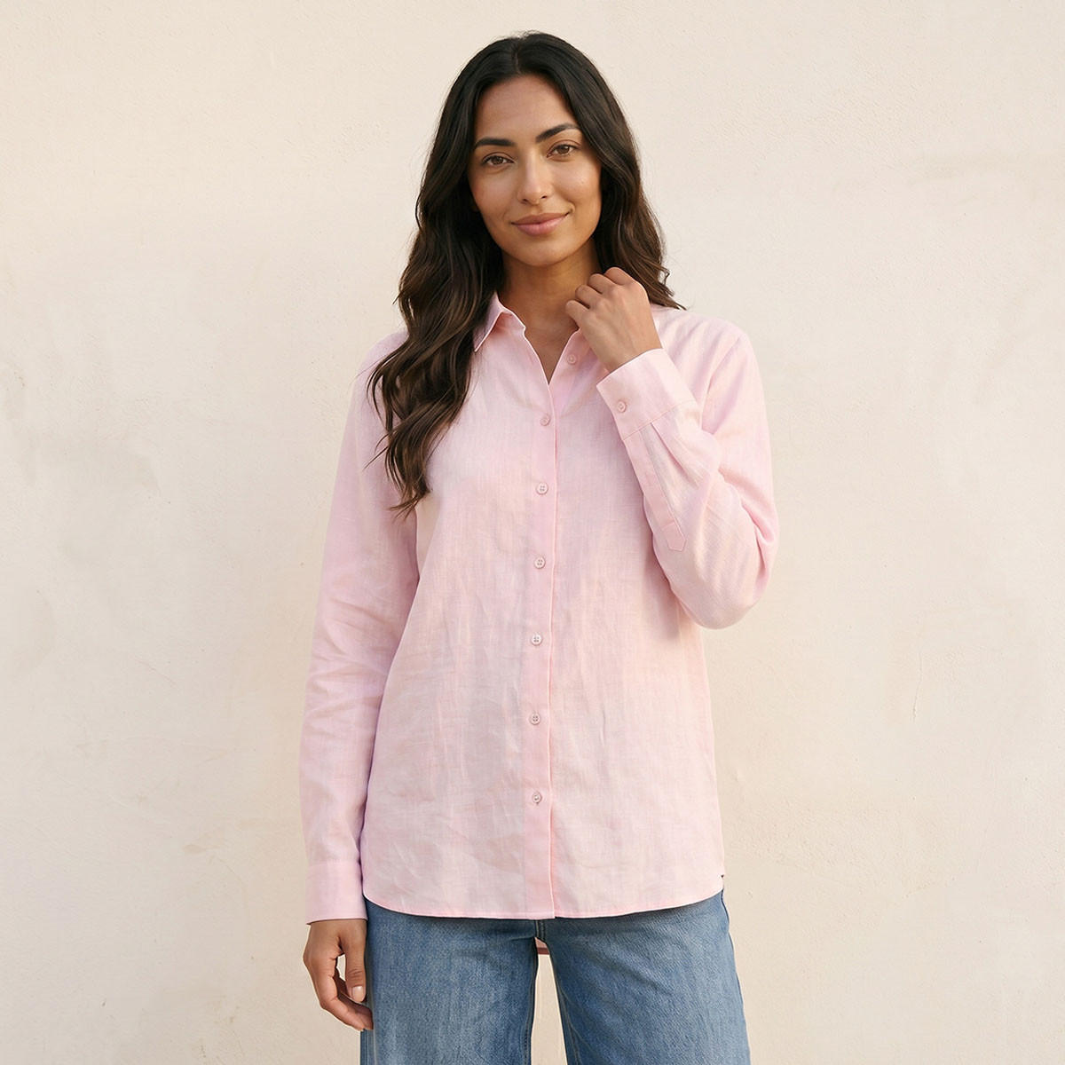 Splash Basic Collared Linen Shirt-women-clothing-shirtsandblouses-shirts-image-5