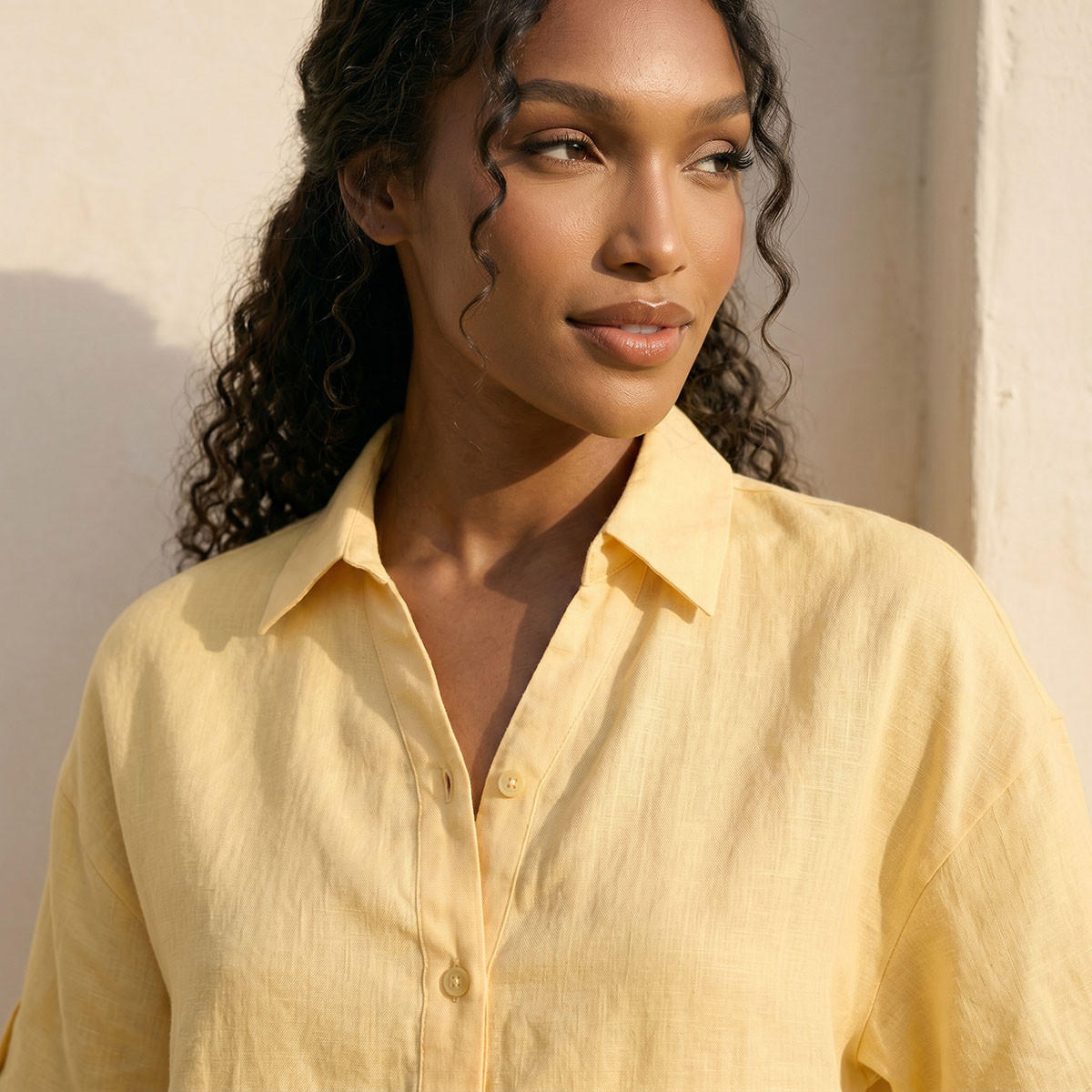 Splash Basic Collared Linen Shirt with Tab Sleeves-women-clothing-shirtsandblouses-shirts-image-7