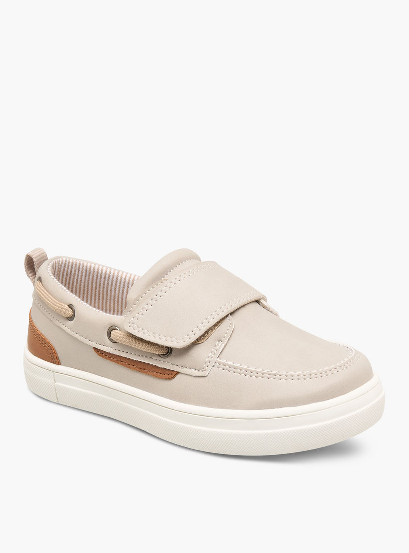 Juniors Panelled Slip-On Loafers with Hook and Loop Closure-boys-shoes-loafers-image-2