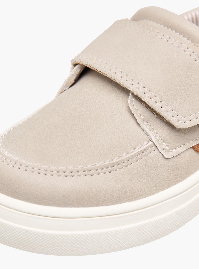 Juniors Panelled Slip-On Loafers with Hook and Loop Closure-boys-shoes-loafers-image-4