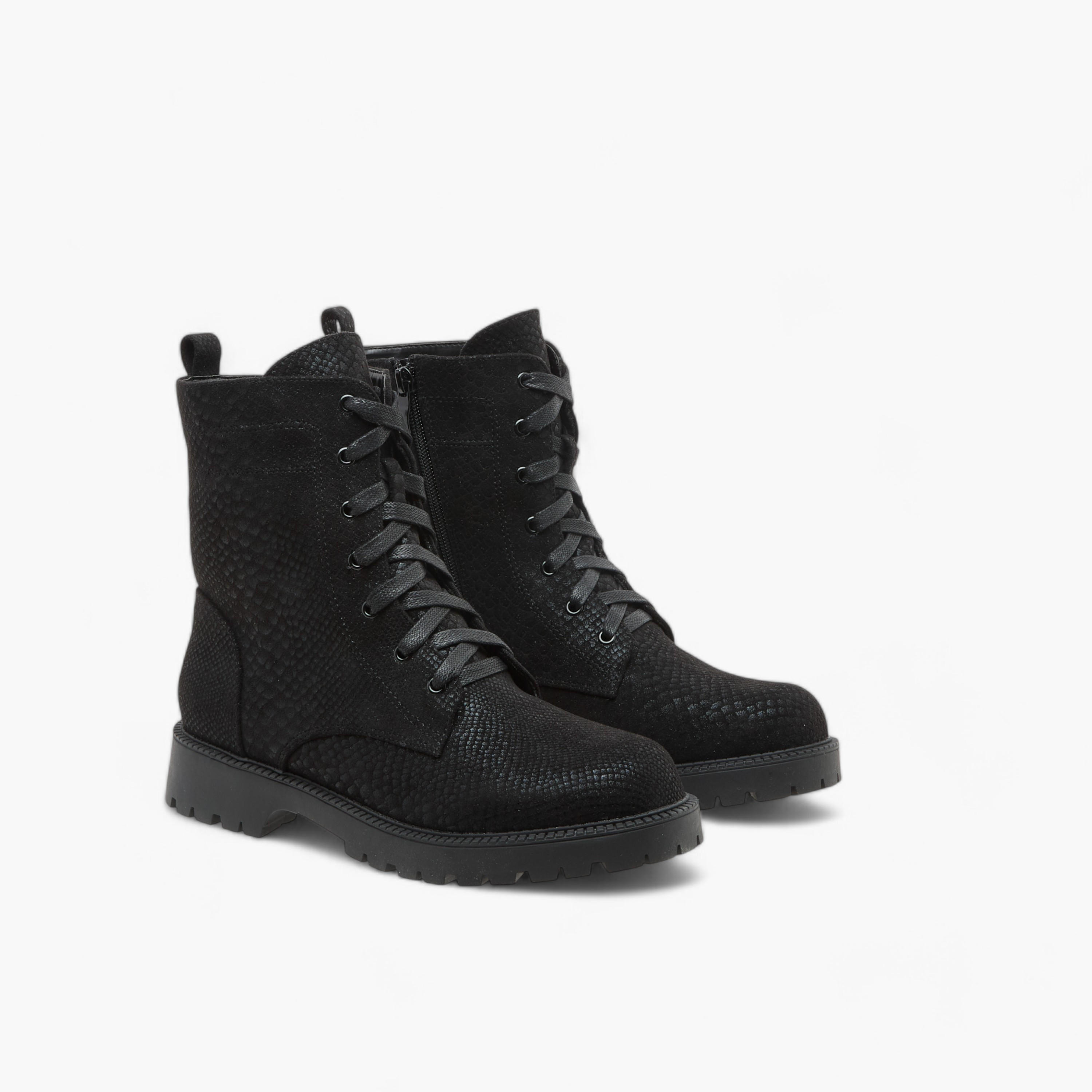 Celeste Women's Textured High Shaft Boots with Zip Closure-women-shoes-boots-image-1