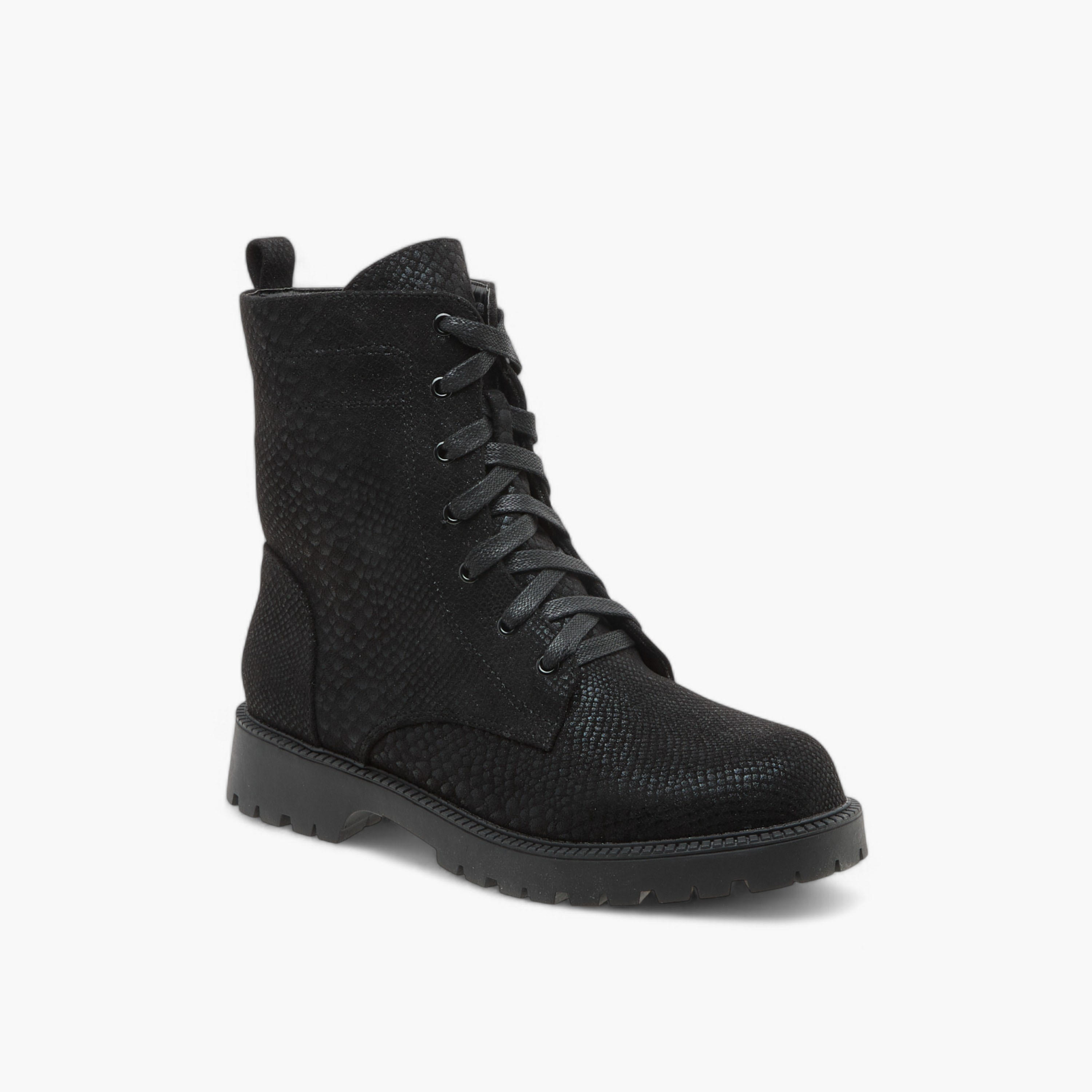 Celeste Women's Textured High Shaft Boots with Zip Closure-women-shoes-boots-image-2
