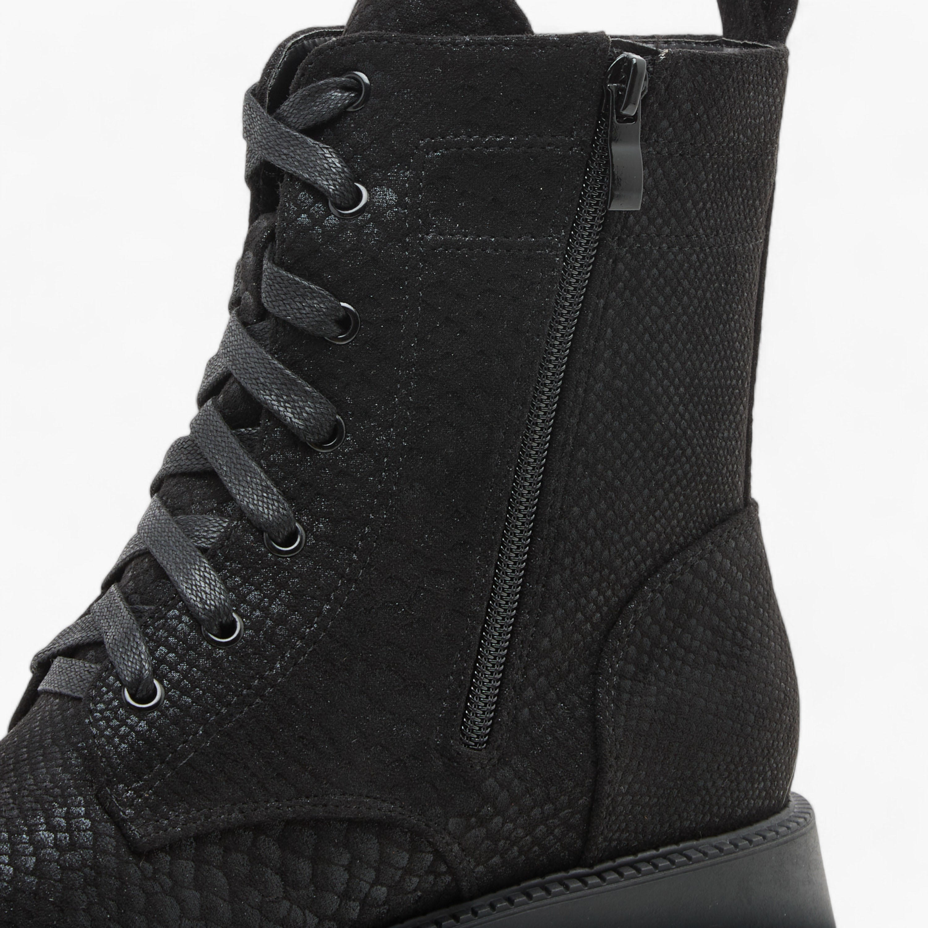 Celeste Women's Textured High Shaft Boots with Zip Closure-women-shoes-boots-image-6