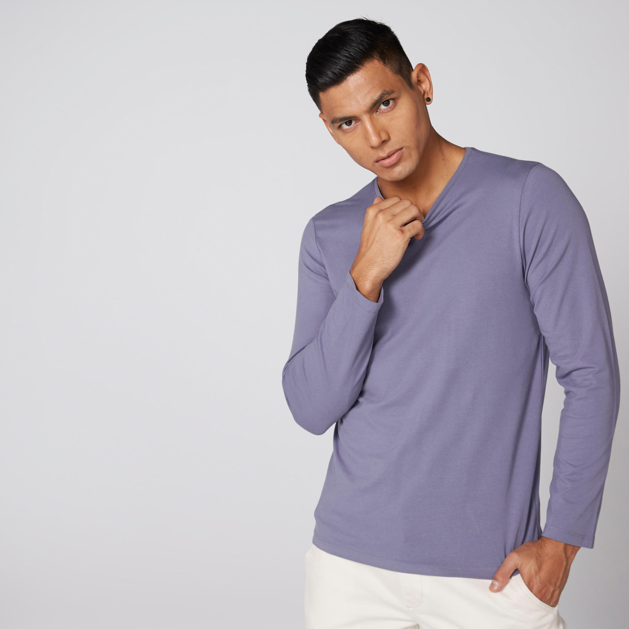 Round Neck T-Shirt with Long Sleeves-men-clothing-tshirtsandpolos-tshirts-image-1