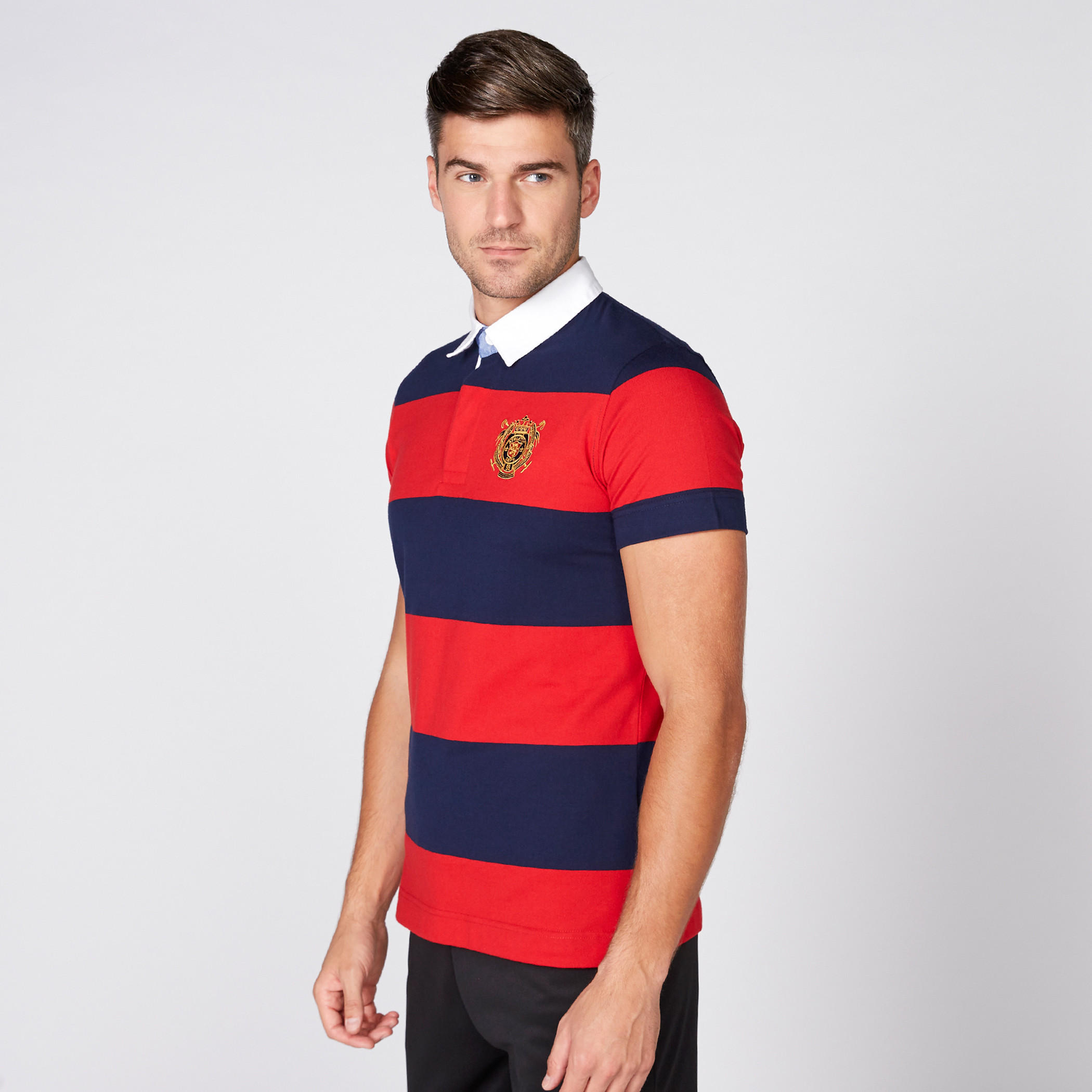 تيشيرت مقلّم بياقة بولو وأكمام قصيرة-men-clothing-tshirtsandpolos-tshirts-image-2