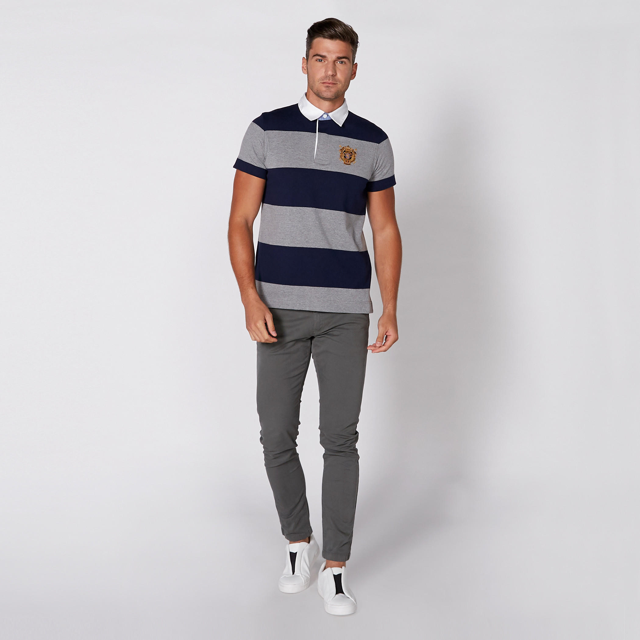 تيشيرت مقلّم بياقة بولو وأكمام قصيرة-men-clothing-tshirtsandpolos-tshirts-image-1