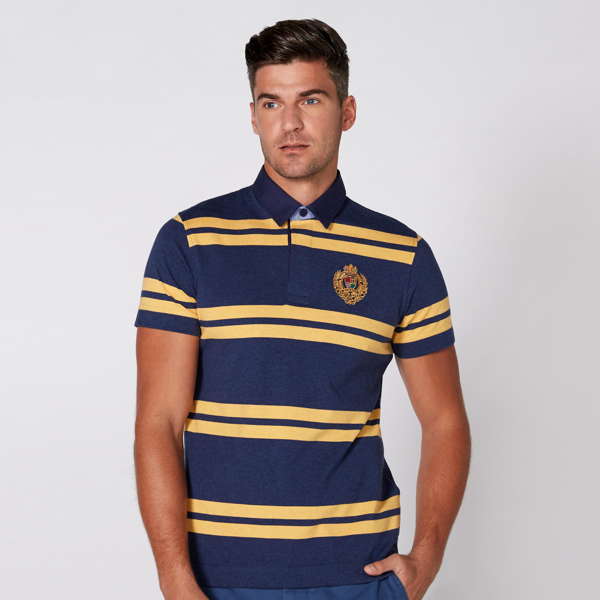 تيشيرت مقلّم بياقة بولو وأكمام قصيرة-men-clothing-tshirtsandpolos-tshirts-image-2