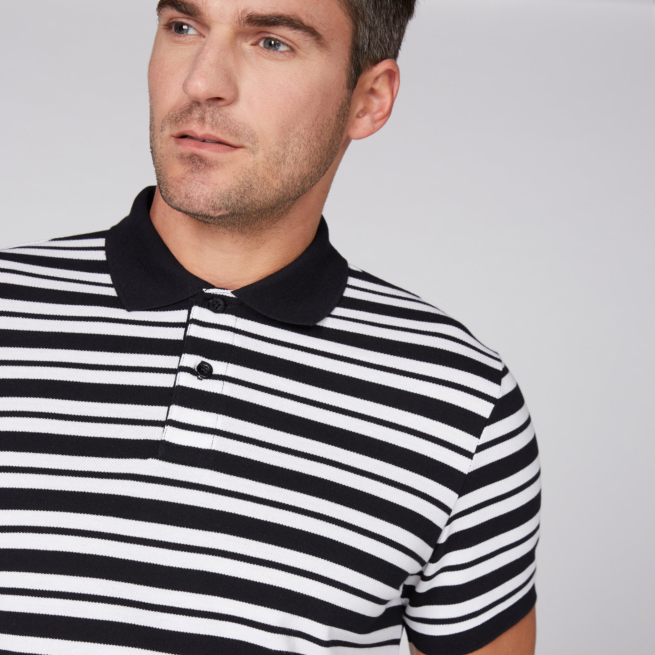 Striped T-Shirt with Polo Neck and Short Sleeves-men-clothing-tshirtsandpolos-tshirts-image-3