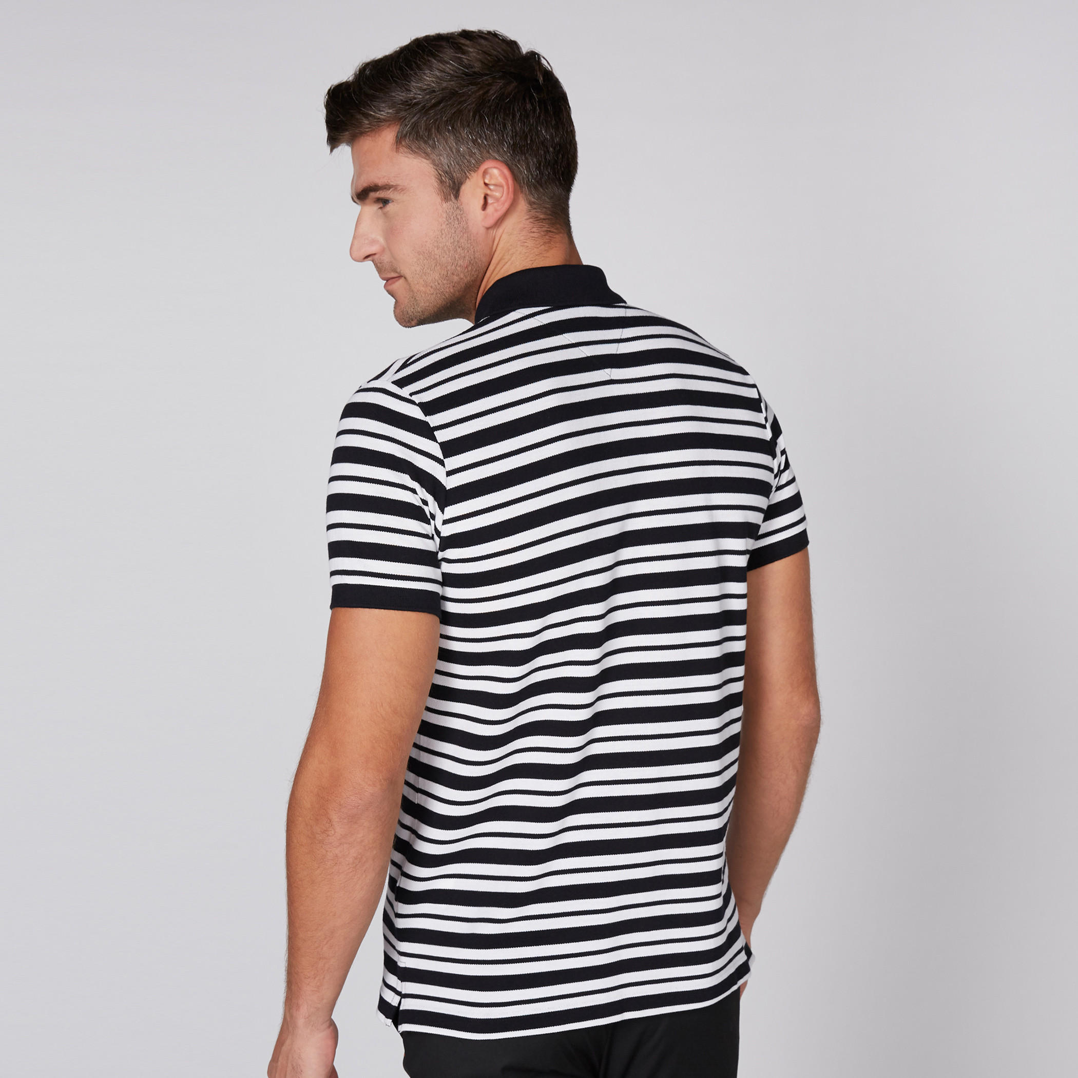 Striped T-Shirt with Polo Neck and Short Sleeves-men-clothing-tshirtsandpolos-tshirts-image-4