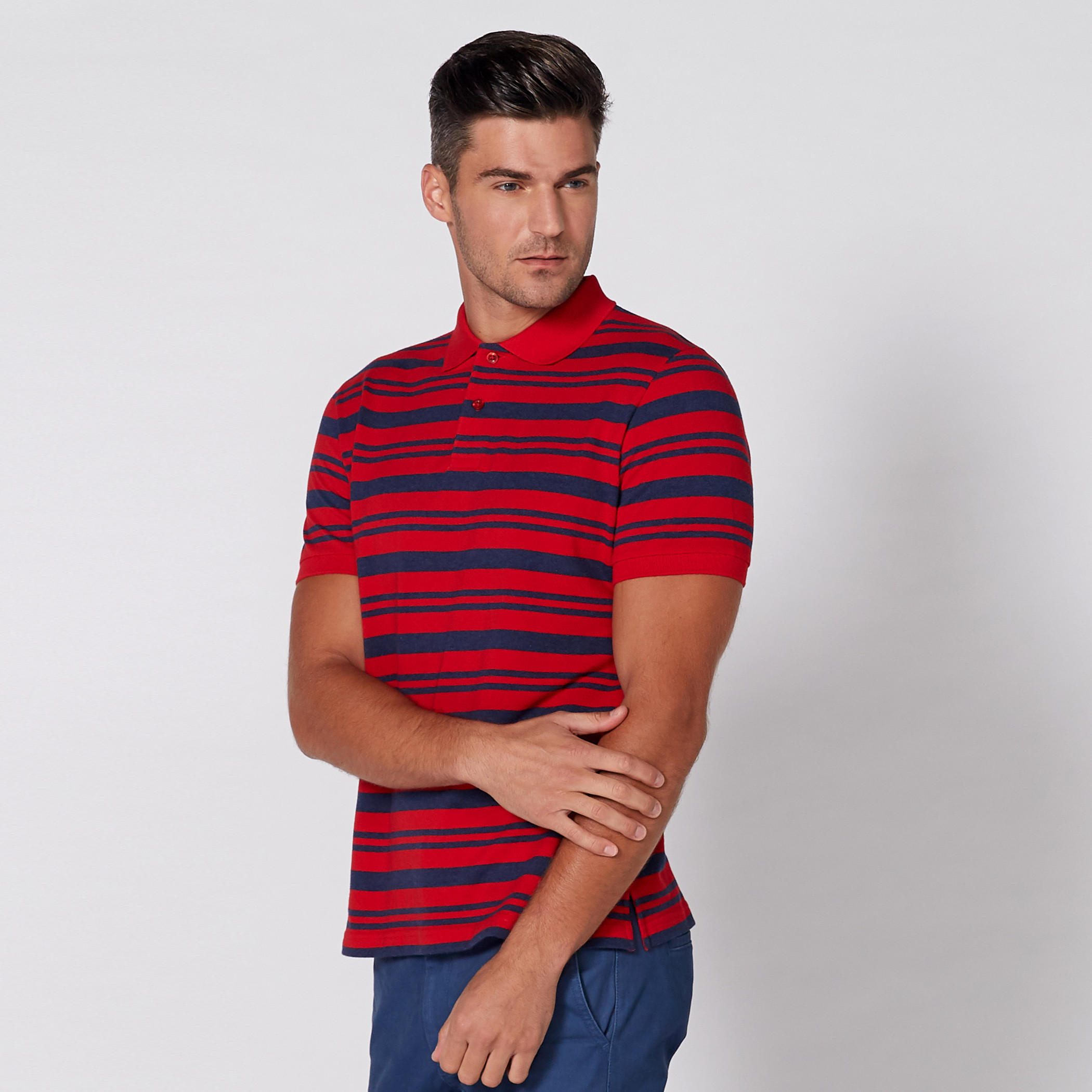 تيشيرت مقلّم بياقة بولو وأكمام قصيرة-men-clothing-tshirtsandpolos-tshirts-image-1