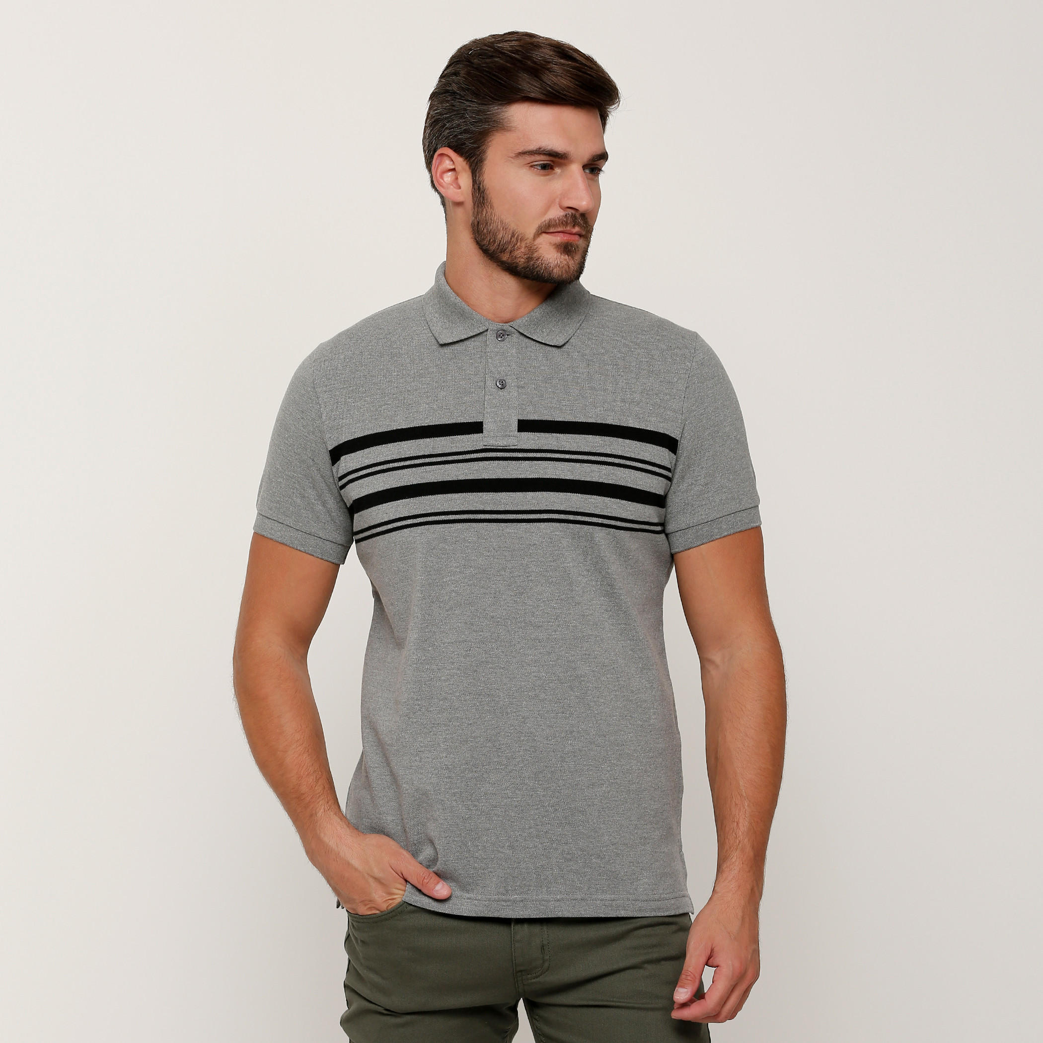 تيشيرت مقلّم بياقة بولو وأكمام قصيرة-men-clothing-tshirtsandpolos-tshirts-image-1