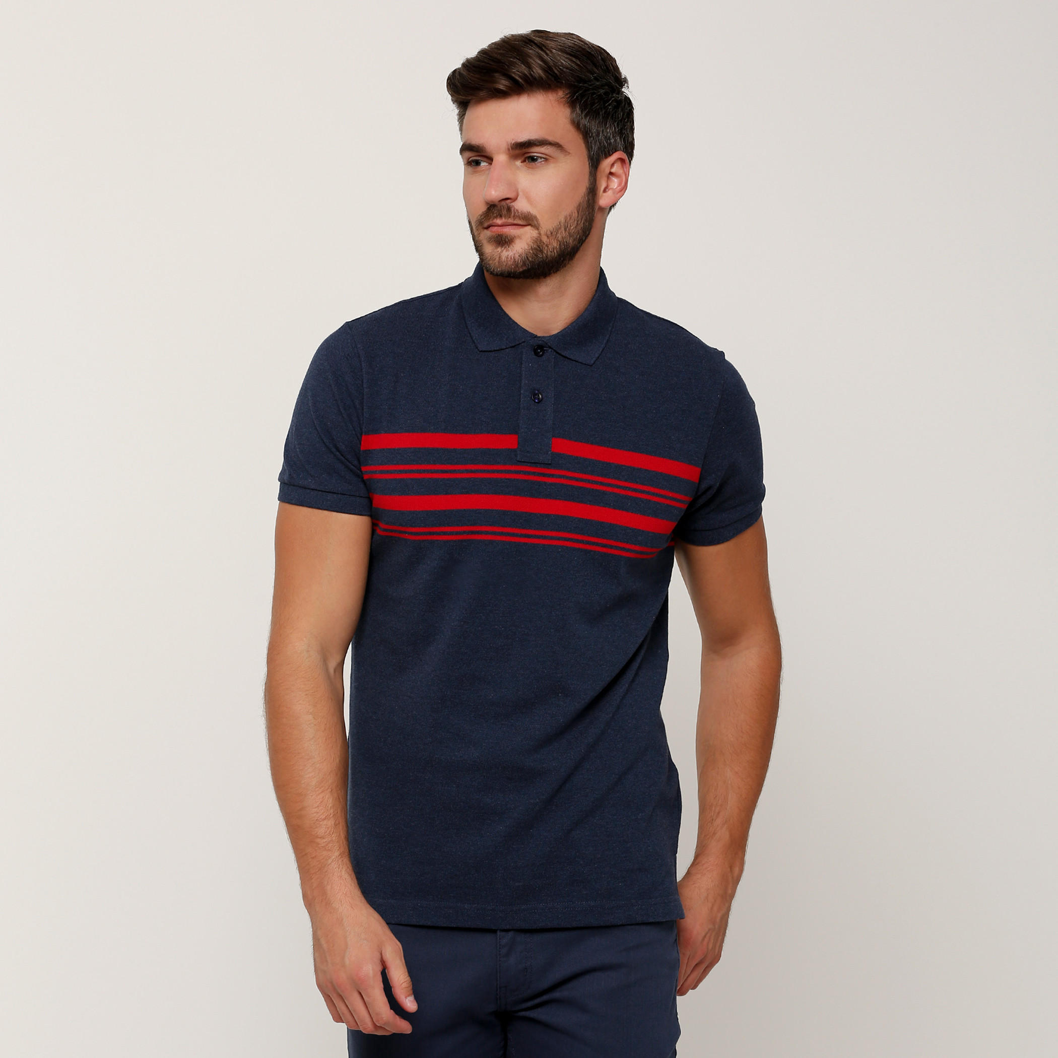 تيشيرت مقلّم بياقة بولو وأكمام قصيرة-men-clothing-tshirtsandpolos-tshirts-image-1