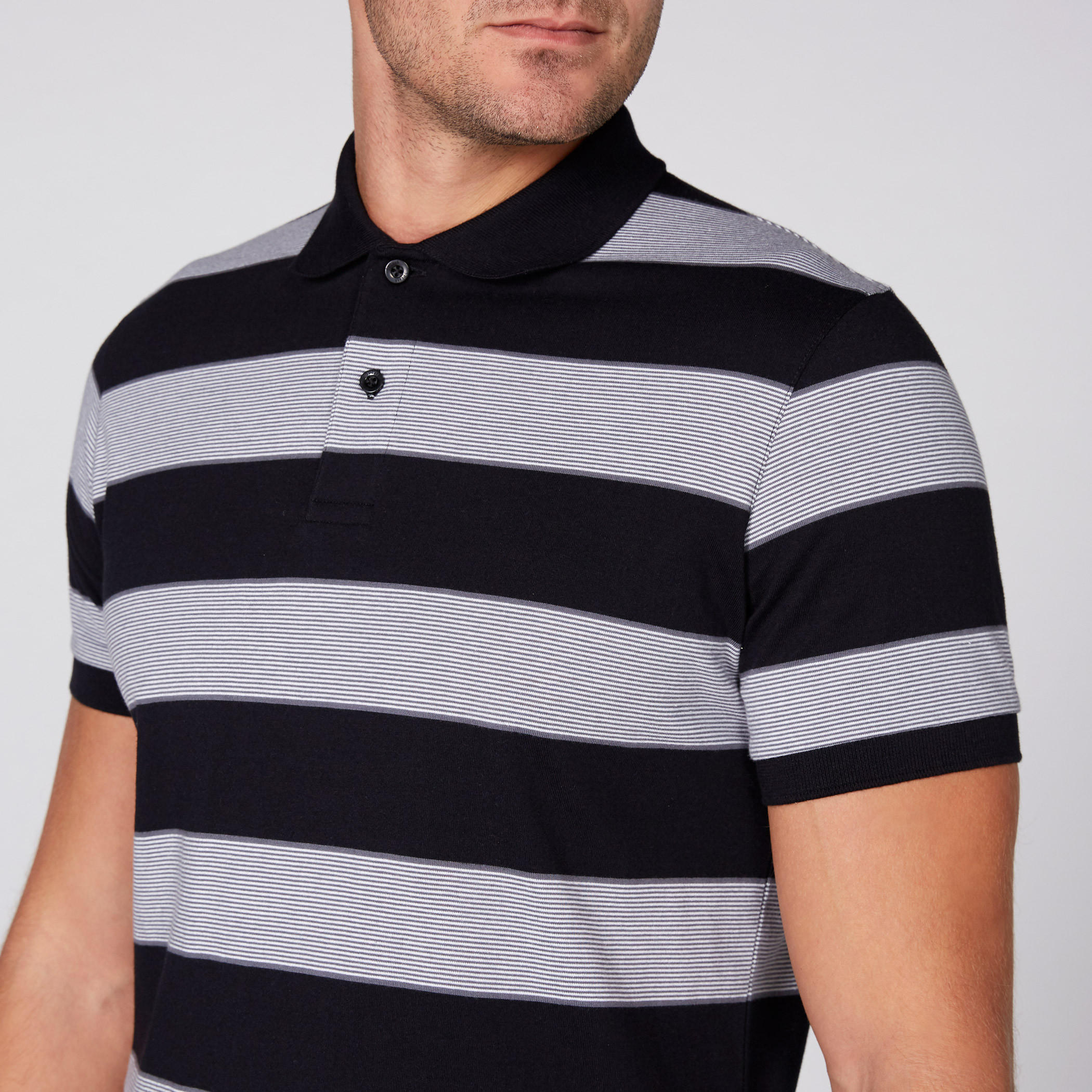Striped T-Shirt with Polo Neck and Short Sleeves-men-clothing-tshirtsandpolos-tshirts-image-3