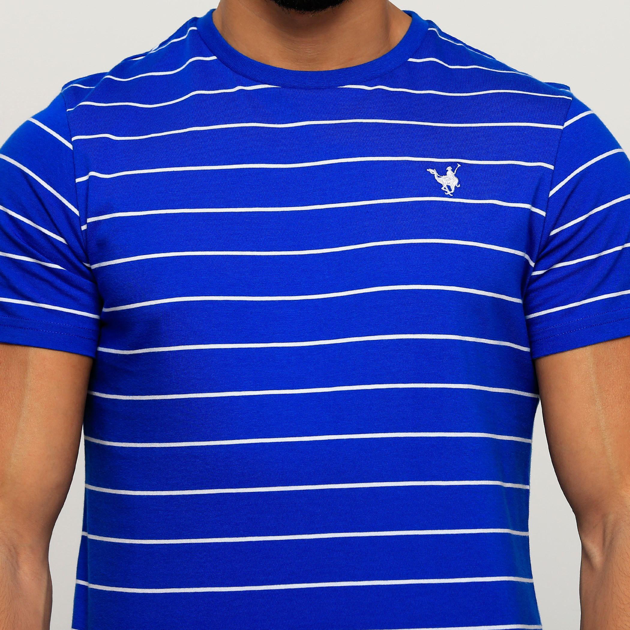 تيشيرت مقلّم بياقة ضيقة وأكمام قصيرة-men-clothing-tshirtsandpolos-tshirts-image-4