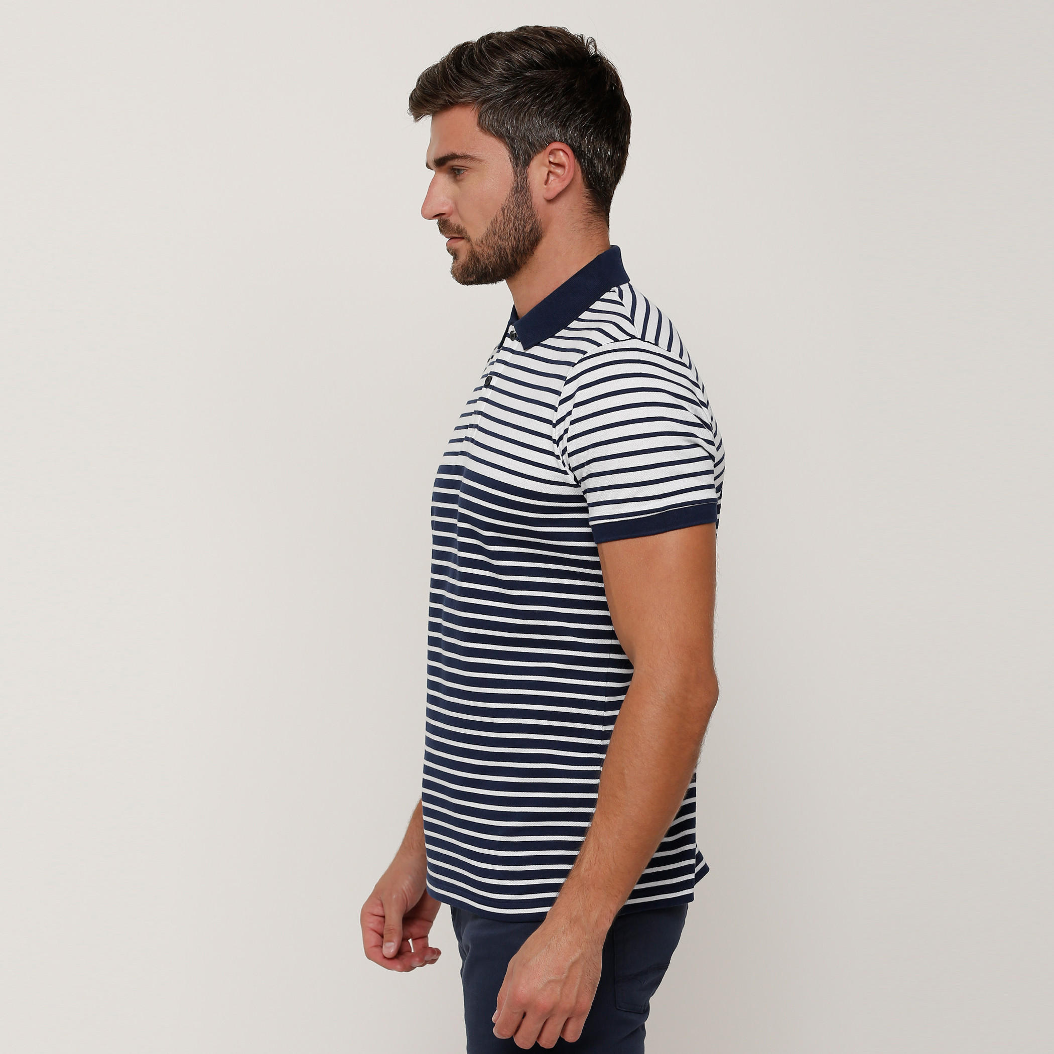 Striped T-Shirt with Polo Neck and Short Sleeves-men-clothing-tshirtsandpolos-tshirts-image-3