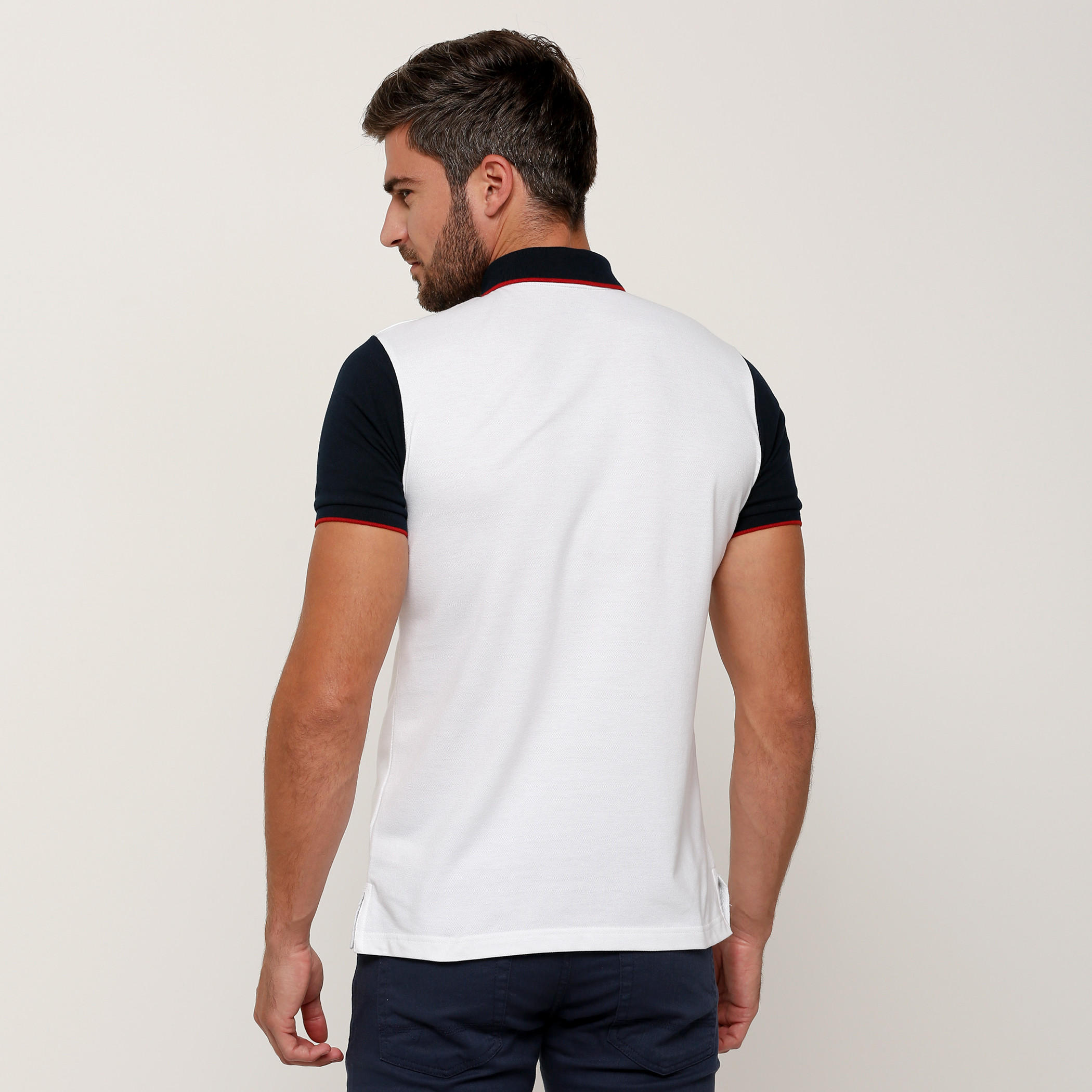 Embroidered T-Shirt with Polo Neck and Short Sleeves-men-clothing-tshirtsandpolos-tshirts-image-2