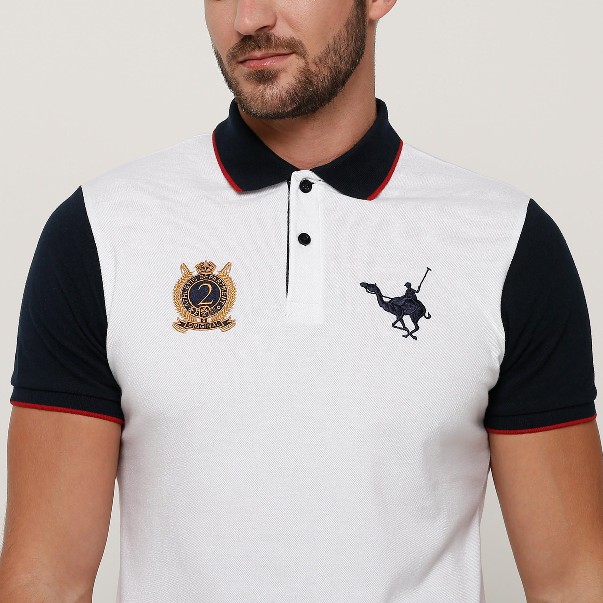 Embroidered T-Shirt with Polo Neck and Short Sleeves-men-clothing-tshirtsandpolos-tshirts-image-4