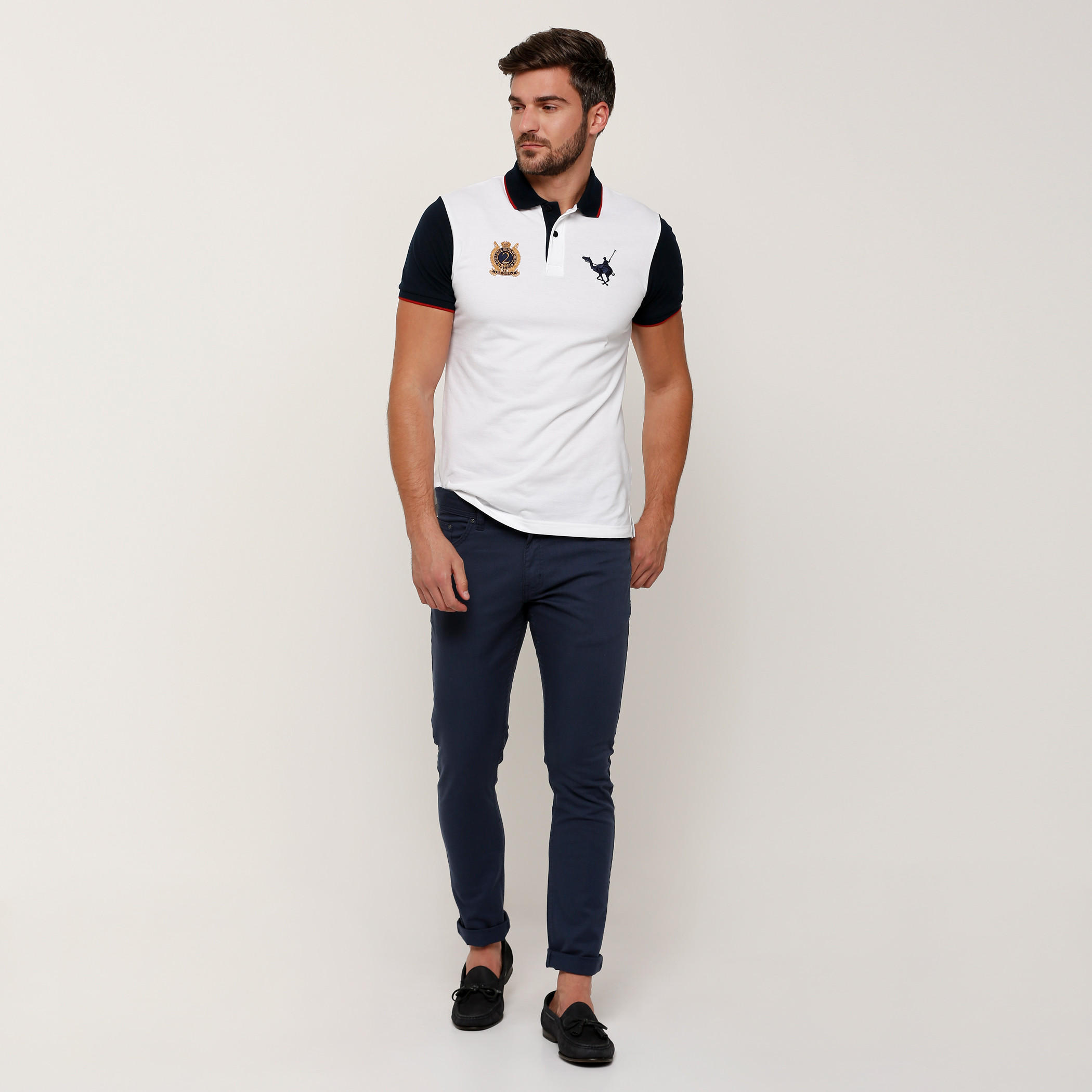 Embroidered T-Shirt with Polo Neck and Short Sleeves-men-clothing-tshirtsandpolos-tshirts-image-5