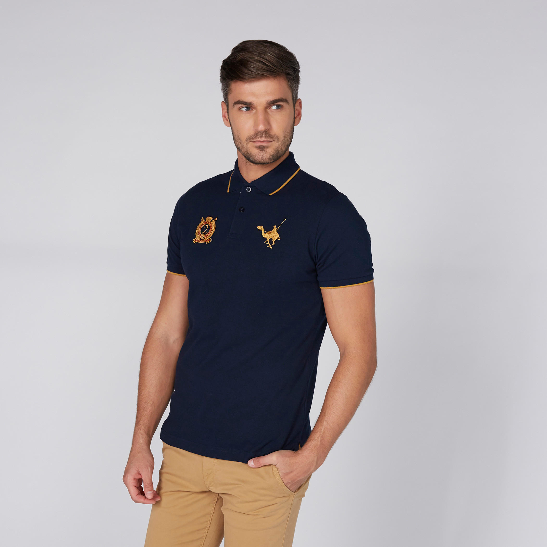 Short Sleeves Polo Neck T-Shirt with Embroidered Detail-men-clothing-tshirtsandpolos-tshirts-image-2