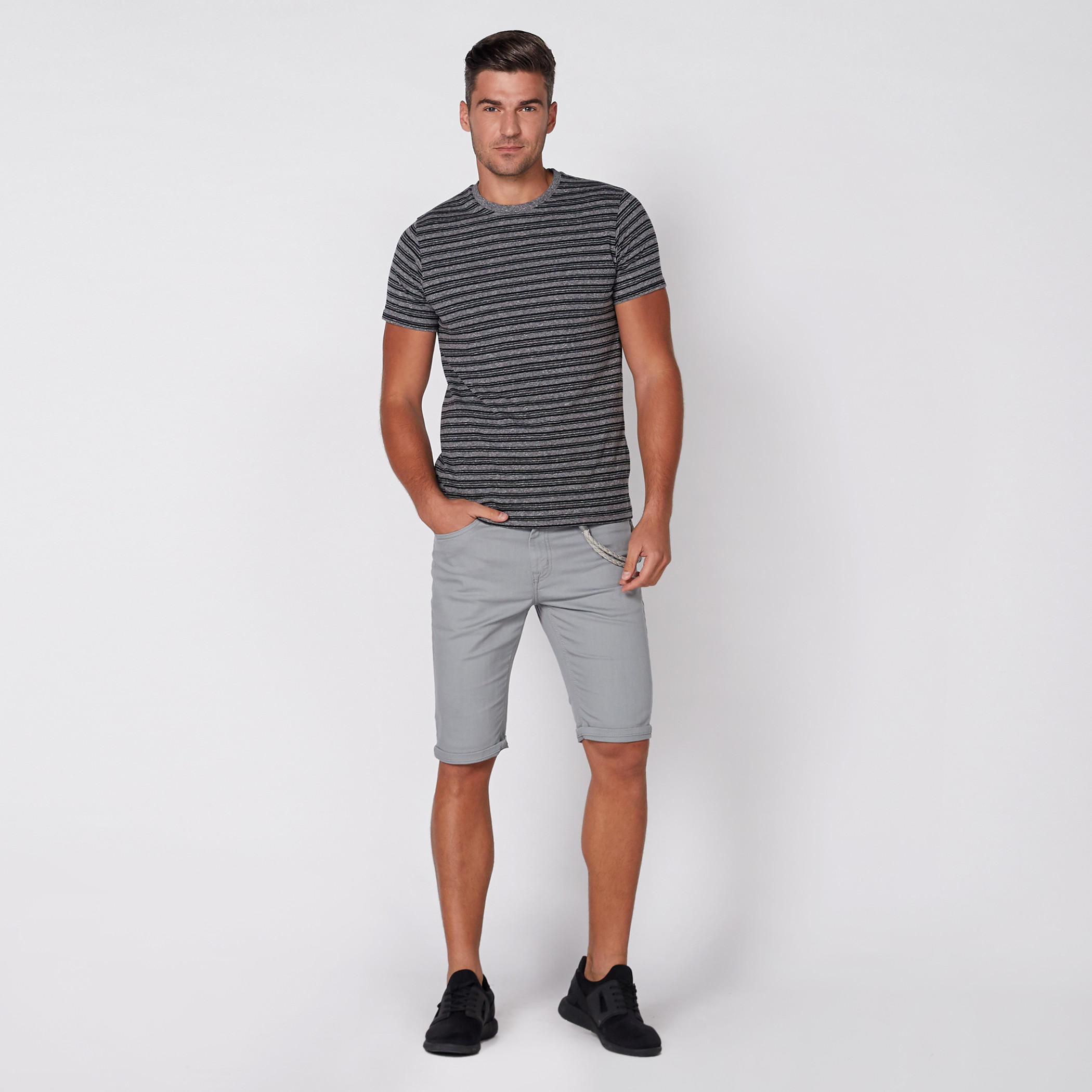 Striped T-Shirt with Round Neck and Short Sleeves-men-clothing-tshirtsandpolos-tshirts-image-2