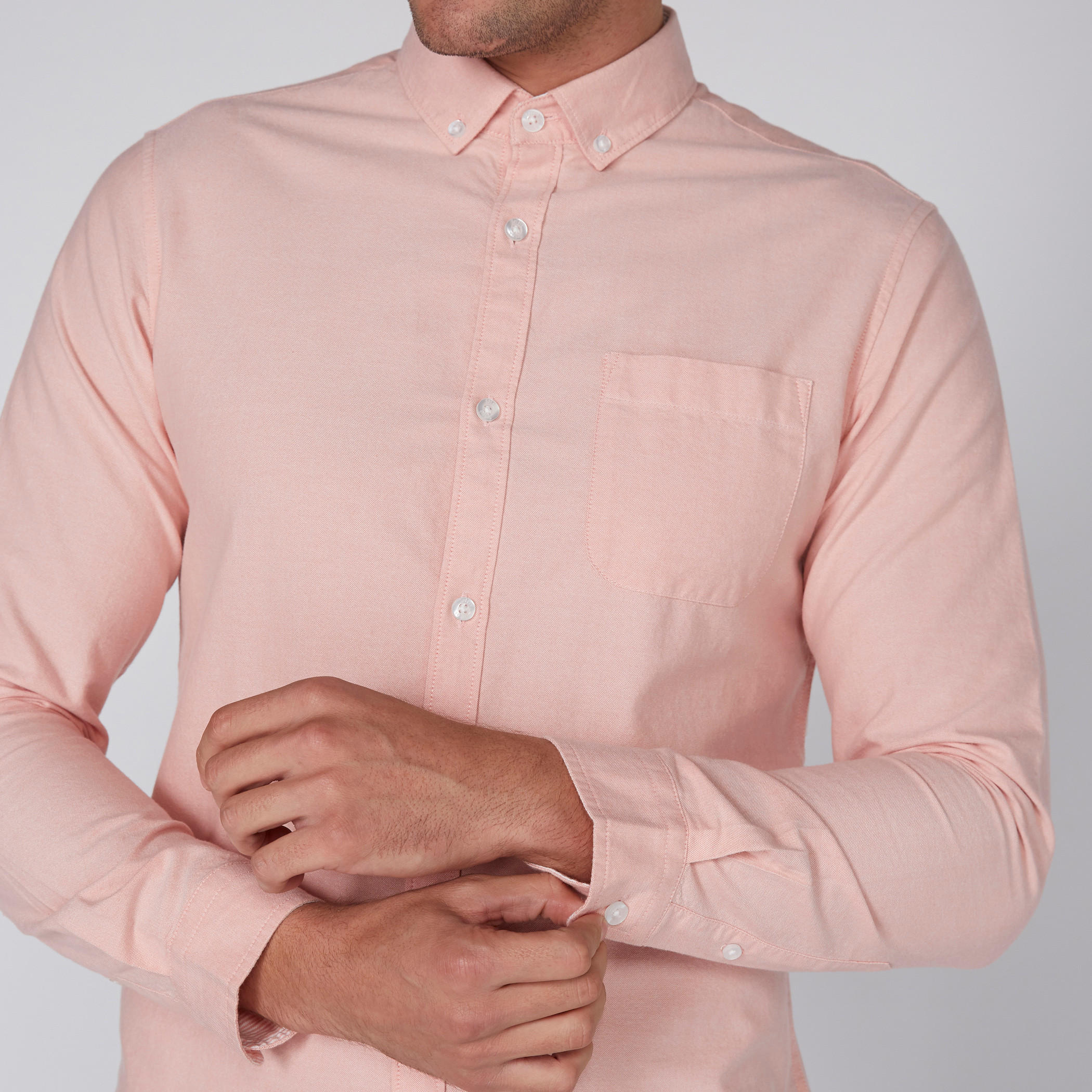 قميص منسوج بأكمام طويلة وياقة بأزرار-men-clothing-shirts-image-3