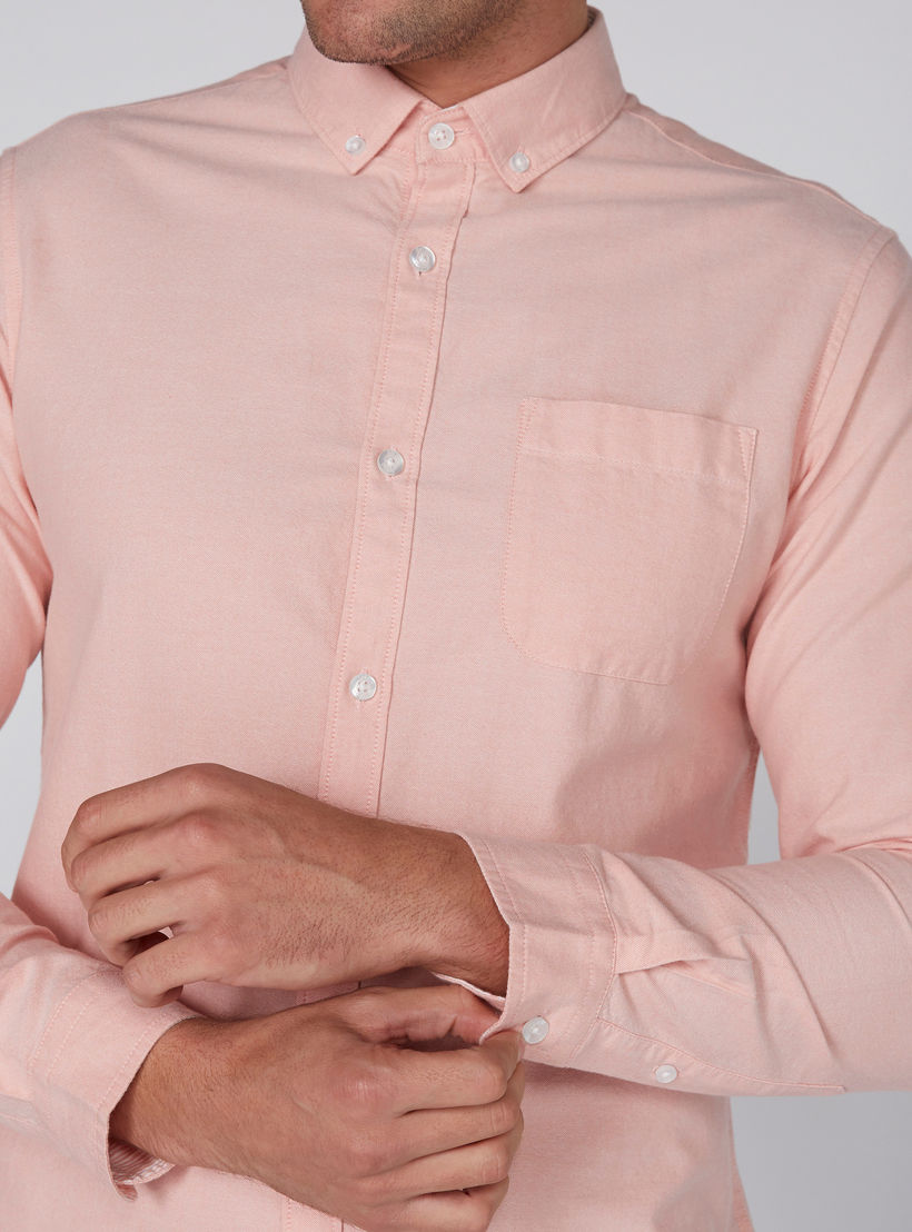 Long Sleeves Woven Shirt with Button Down Collar-men-clothing-shirts-image-3