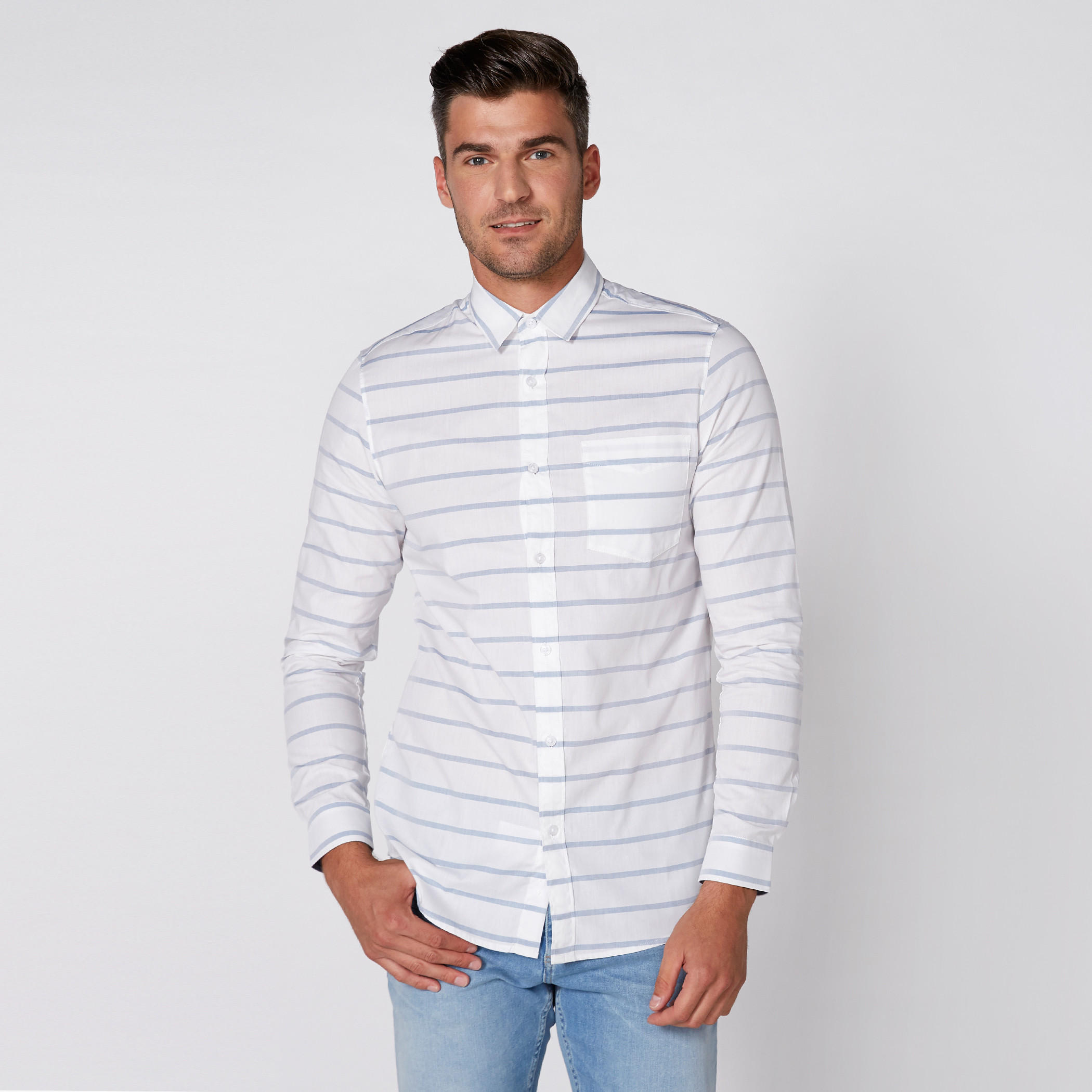 قميص مقلّم بأكمام طويلة وأزرار-men-clothing-shirts-image-2