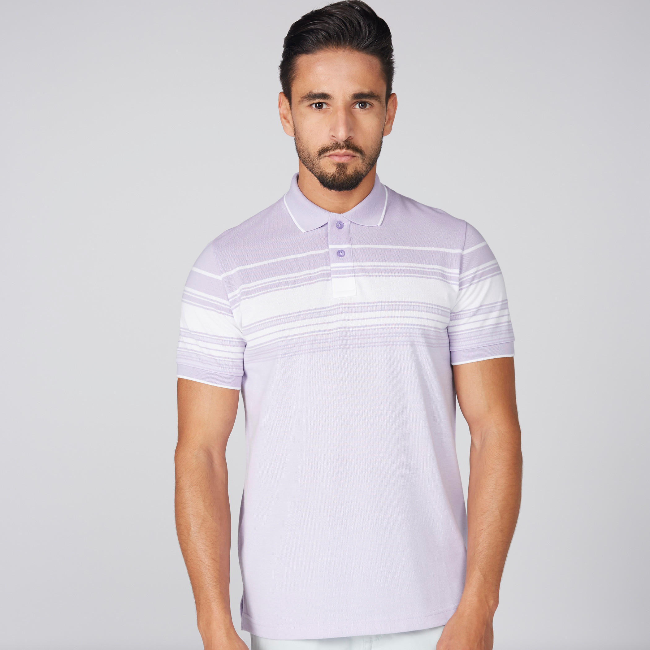 تيشيرت مقلّم بياقة بولو وأكمام قصيرة-men-clothing-tshirtsandpolos-tshirts-image-1