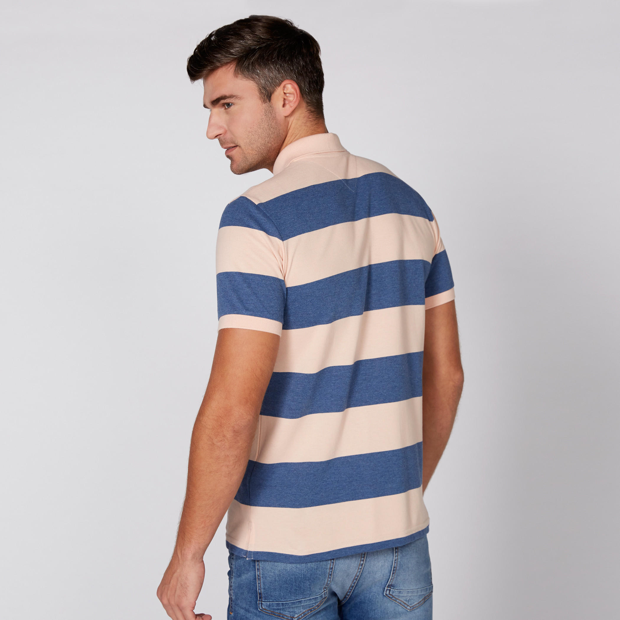 Striped T-Shirt with Polo Neck and Short Sleeves-men-clothing-tshirtsandpolos-tshirts-image-4