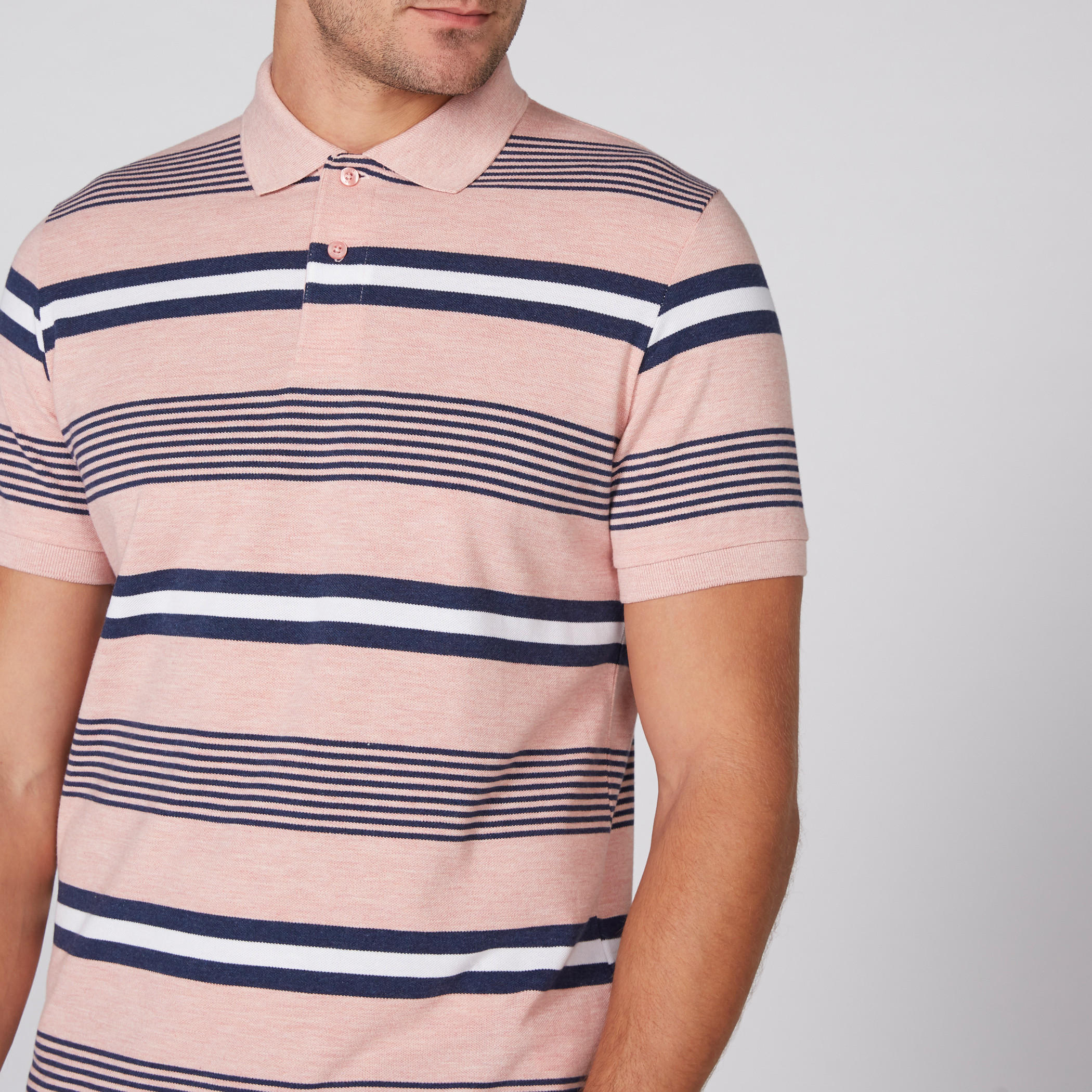 Striped T-Shirt with Polo Neck and Short Sleeves-men-clothing-tshirtsandpolos-tshirts-image-3