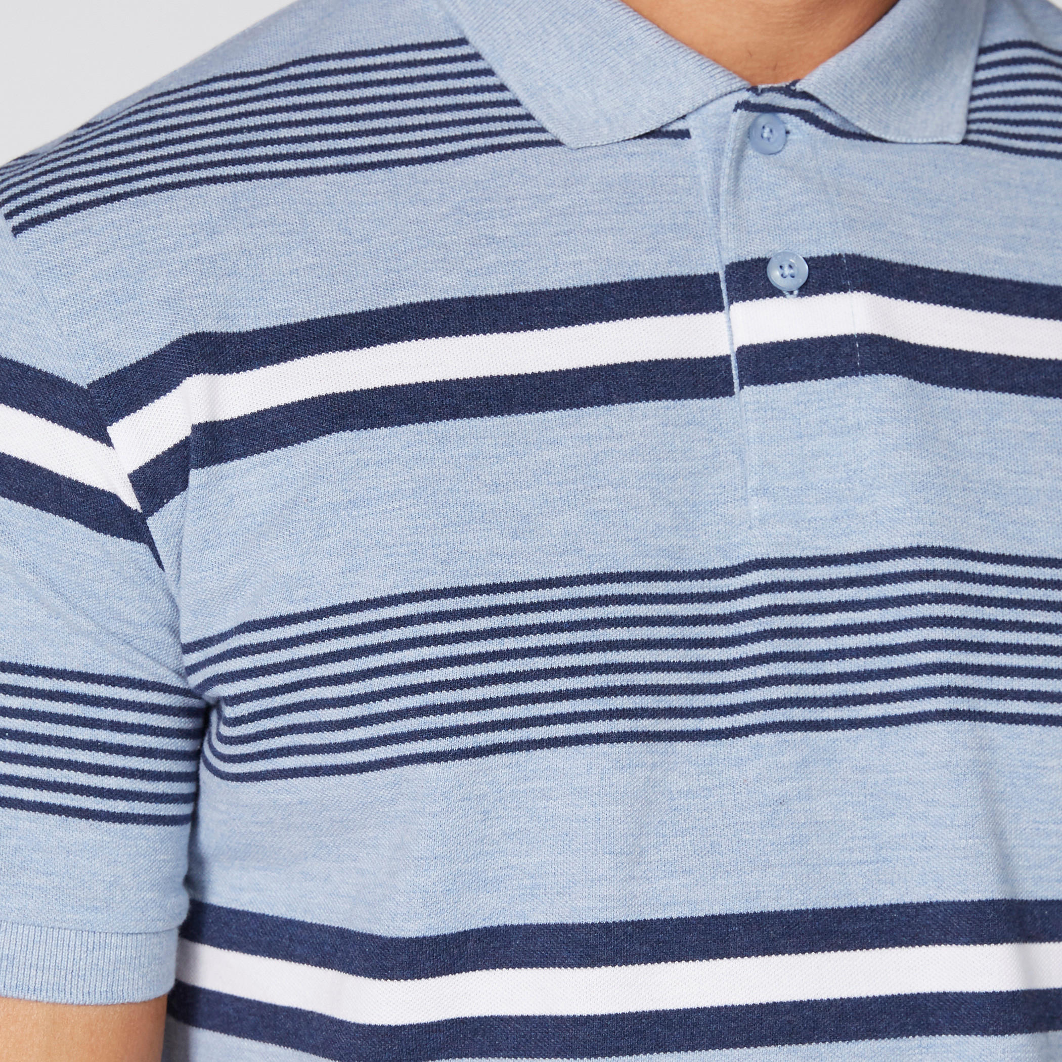 تيشيرت مقلّم بياقة بولو وأكمام قصيرة-men-clothing-tshirtsandpolos-polos-image-3