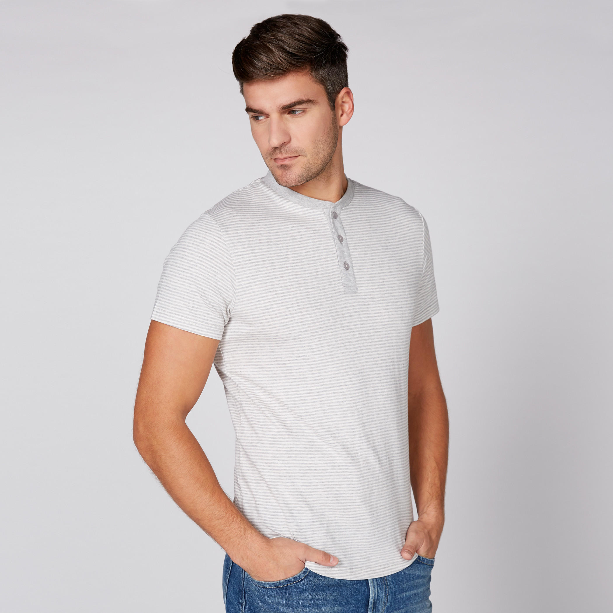 Striped T-Shirt with Henley Neck and Short Sleeves-men-clothing-tshirtsandpolos-tshirts-image-1