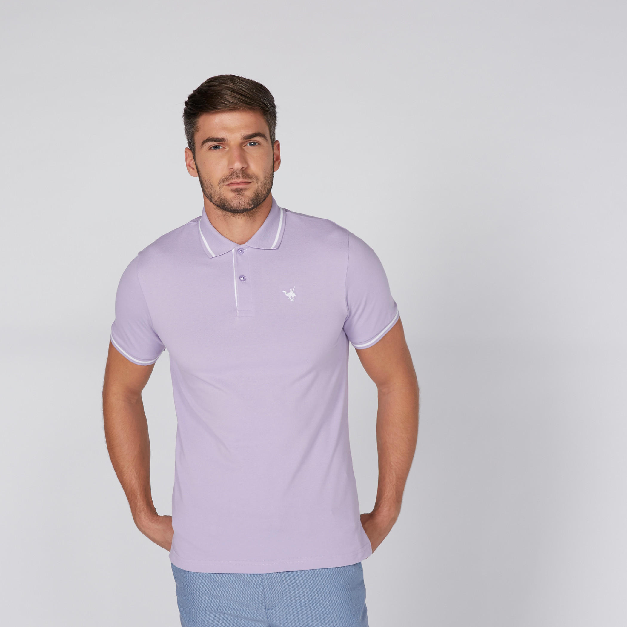 Polo Neck T-Shirt with Short Sleeves-men-clothing-tshirtsandpolos-tshirts-image-1