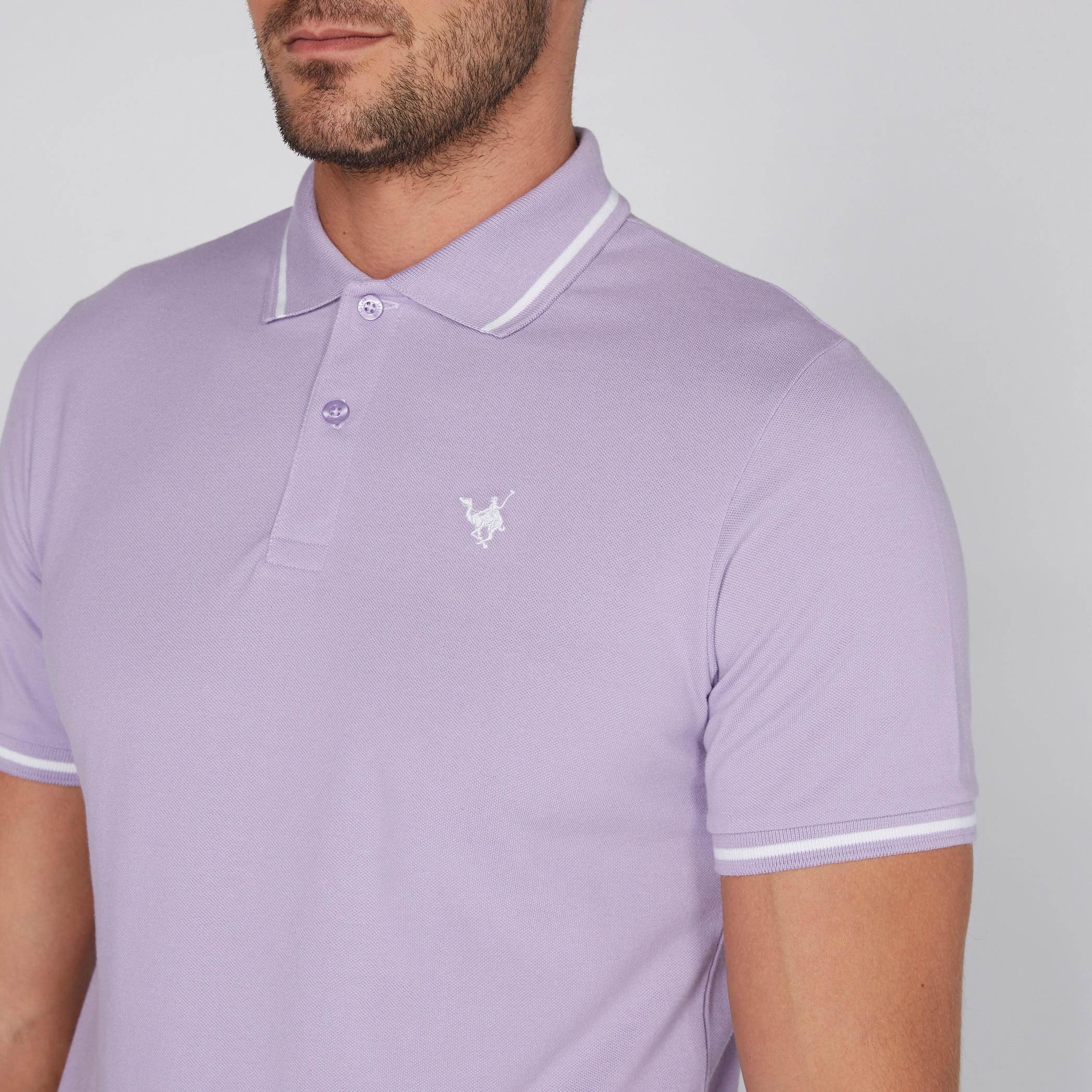 Polo Neck T-Shirt with Short Sleeves-men-clothing-tshirtsandpolos-tshirts-image-2