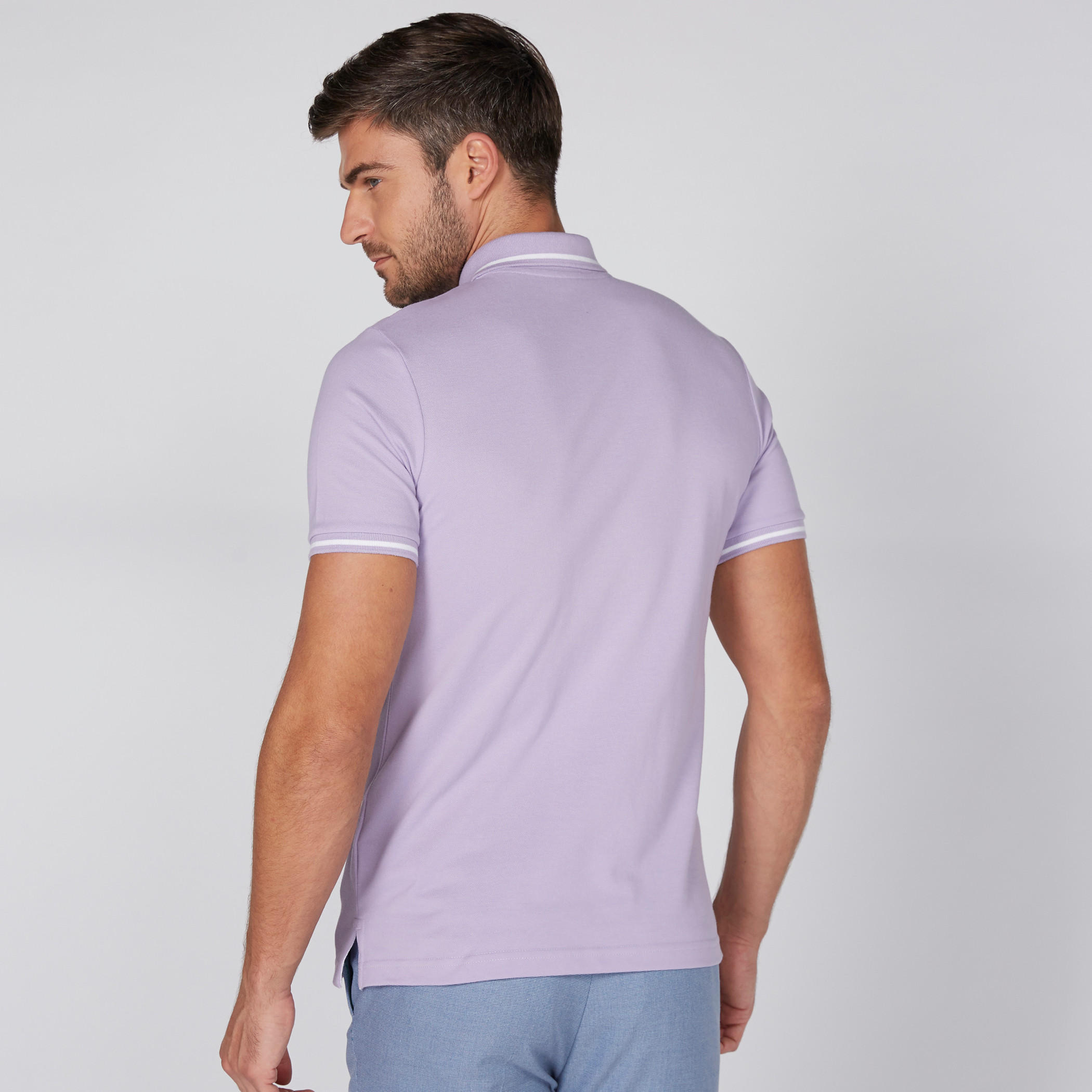 Polo Neck T-Shirt with Short Sleeves-men-clothing-tshirtsandpolos-tshirts-image-4