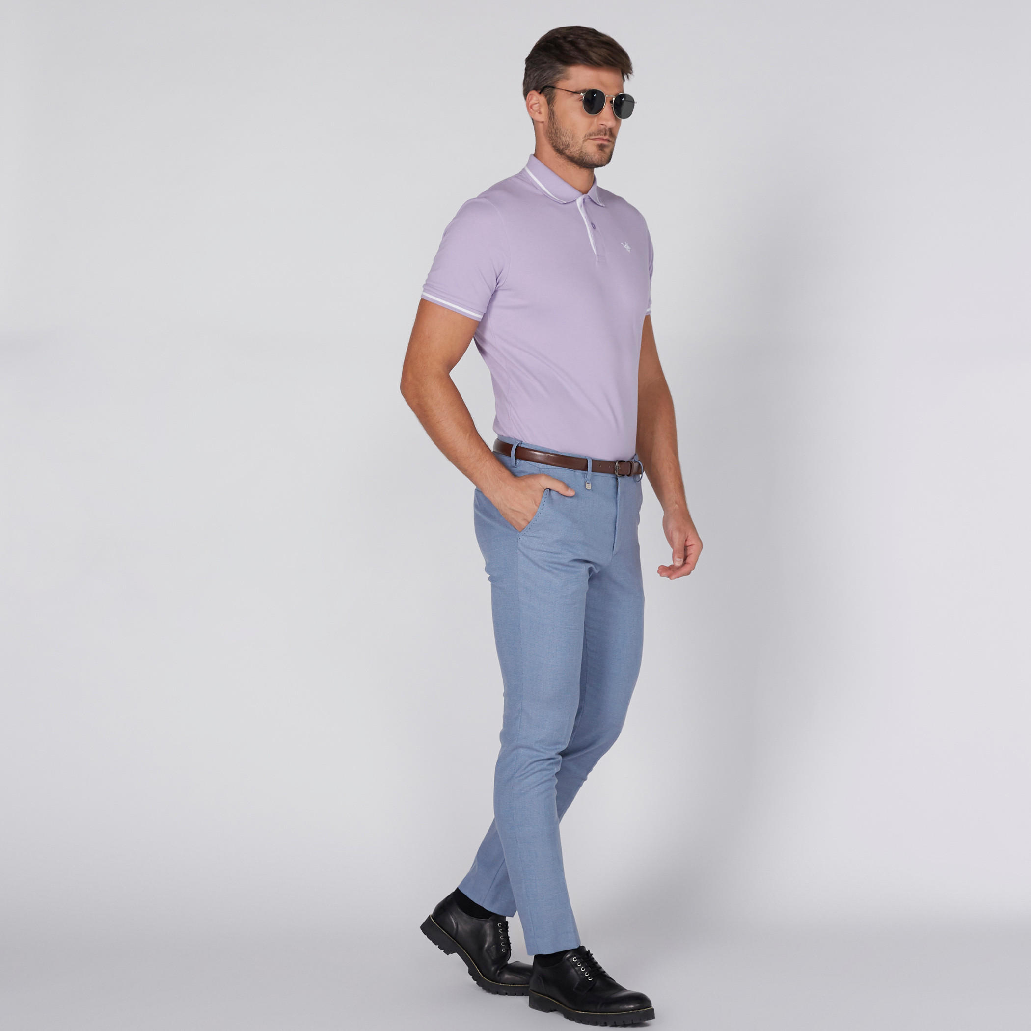 Polo Neck T-Shirt with Short Sleeves-men-clothing-tshirtsandpolos-tshirts-image-3