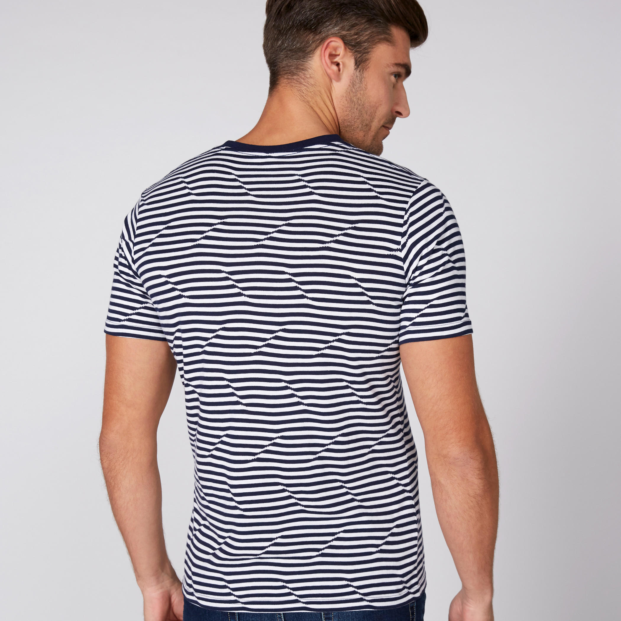 Striped T-Shirt with V-Neck and Short Sleeves-men-clothing-tshirtsandpolos-tshirts-image-4