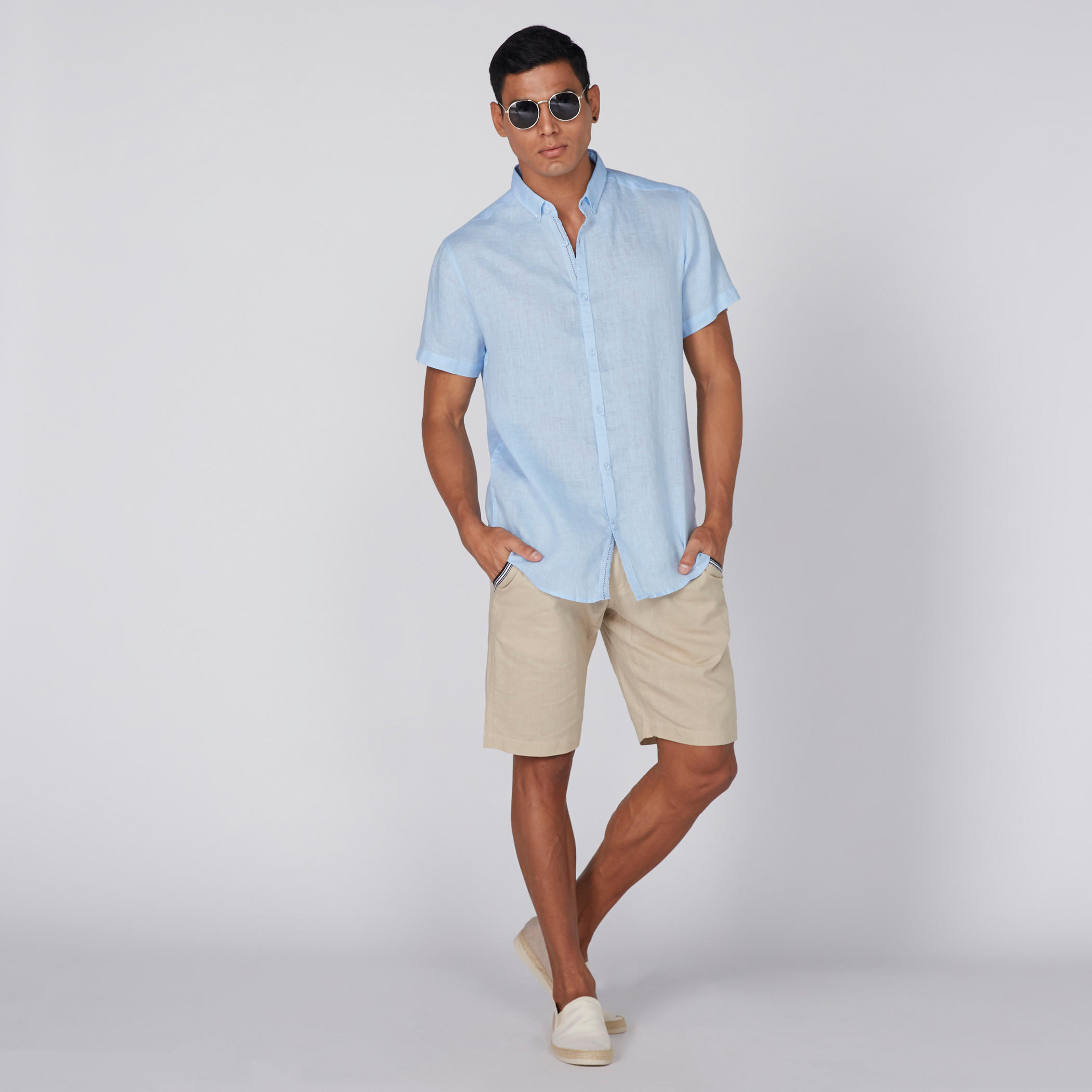 قميص بأكمام قصيرة وأزرار-men-clothing-shirts-image-2