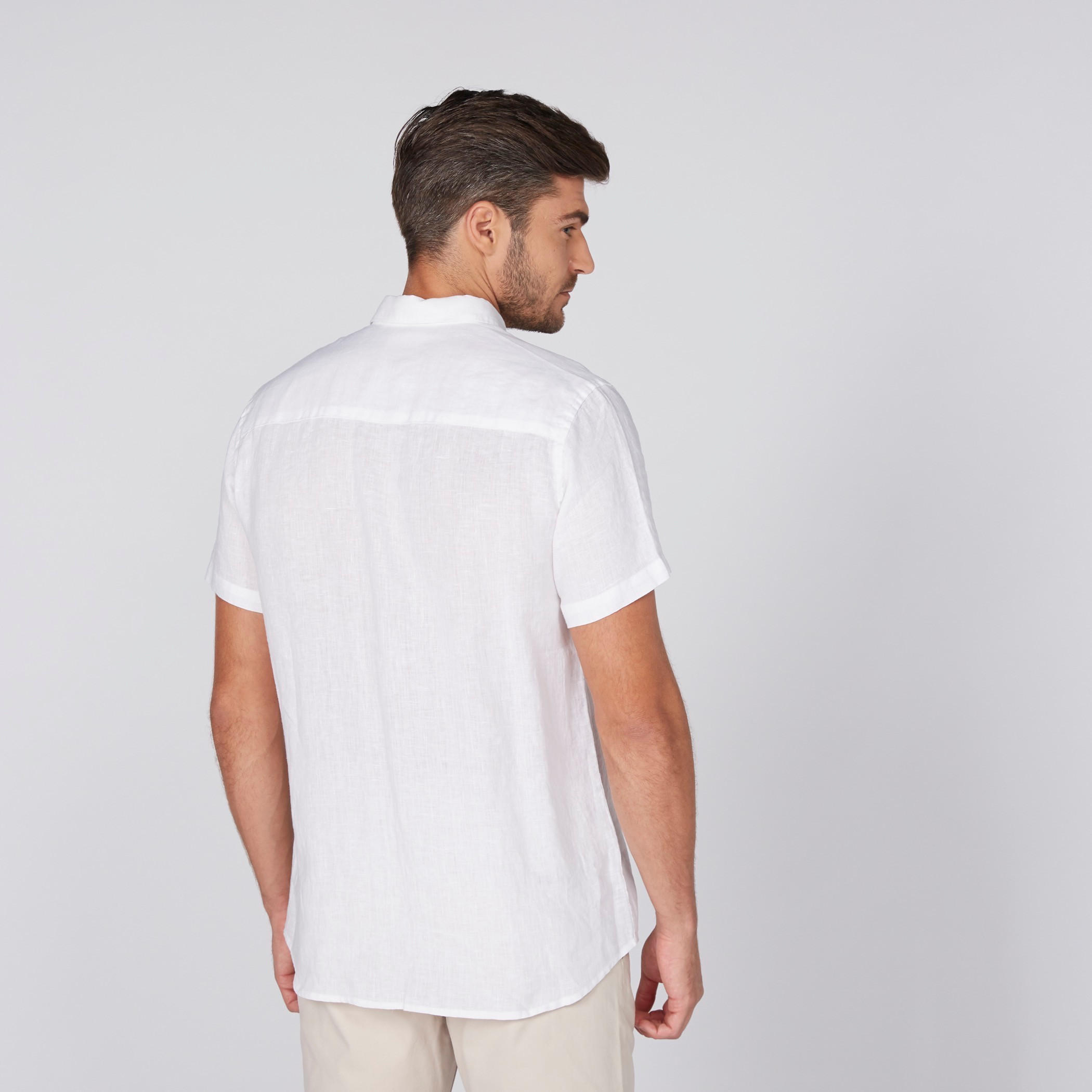Shirt with Short Sleeves and Complete Placket-men-clothing-shirts-image-3