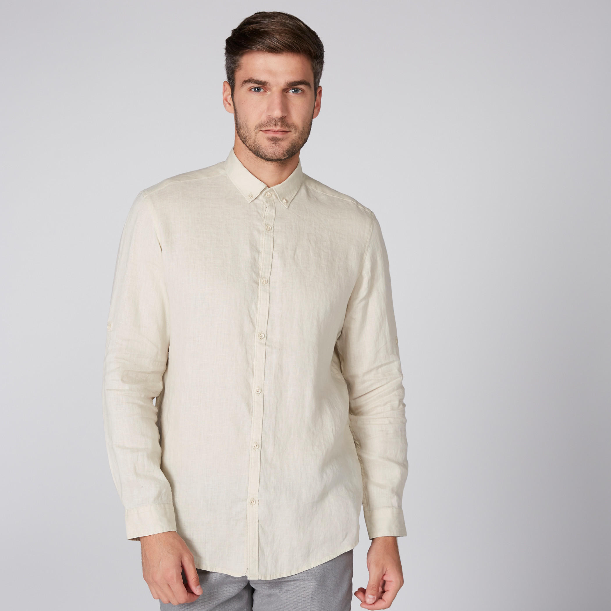 قميص بأكمام طويلة ووصلة أزرار كاملة-men-clothing-shirts-image-3
