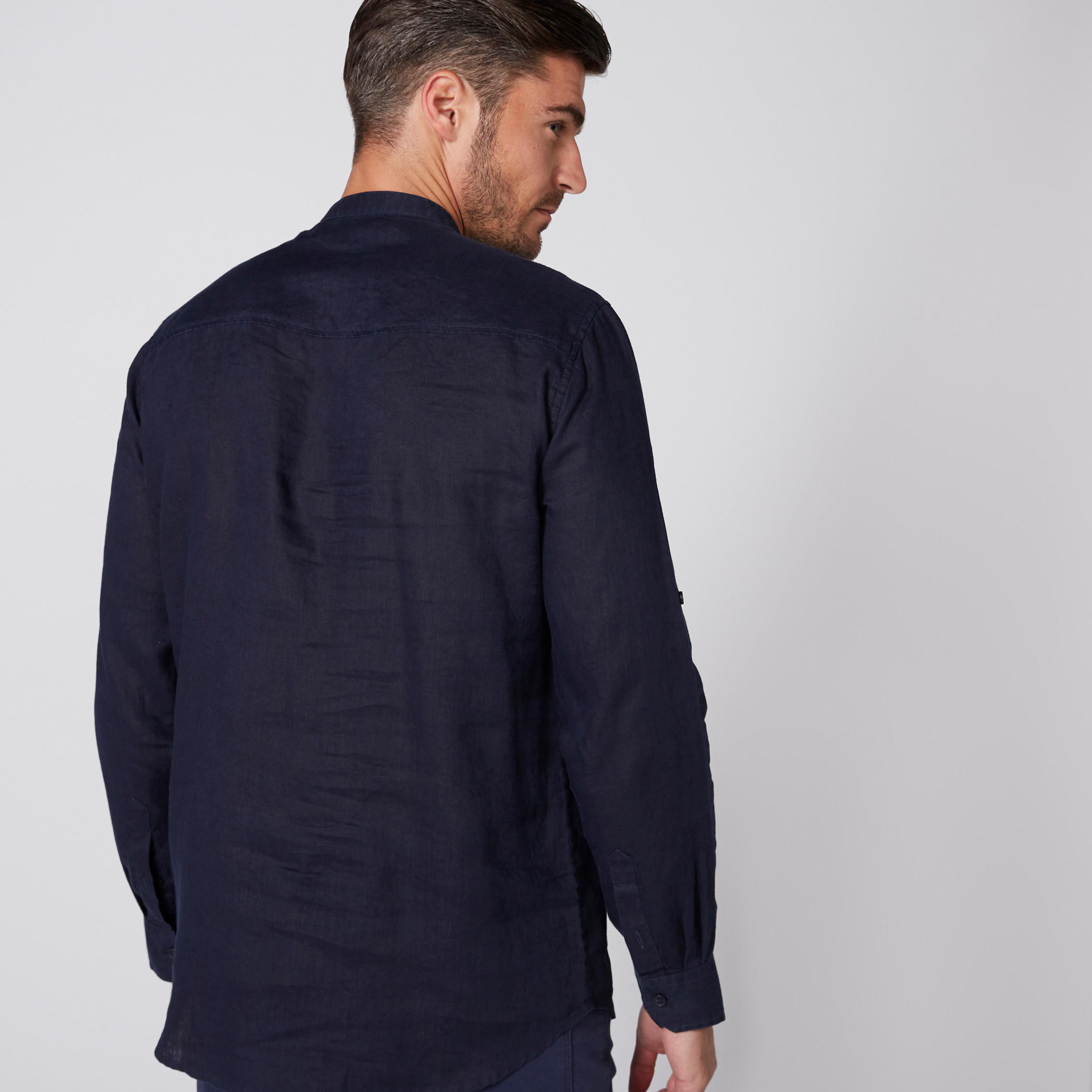 Longline Shirt with Mandarin Collar-men-clothing-shirts-image-2