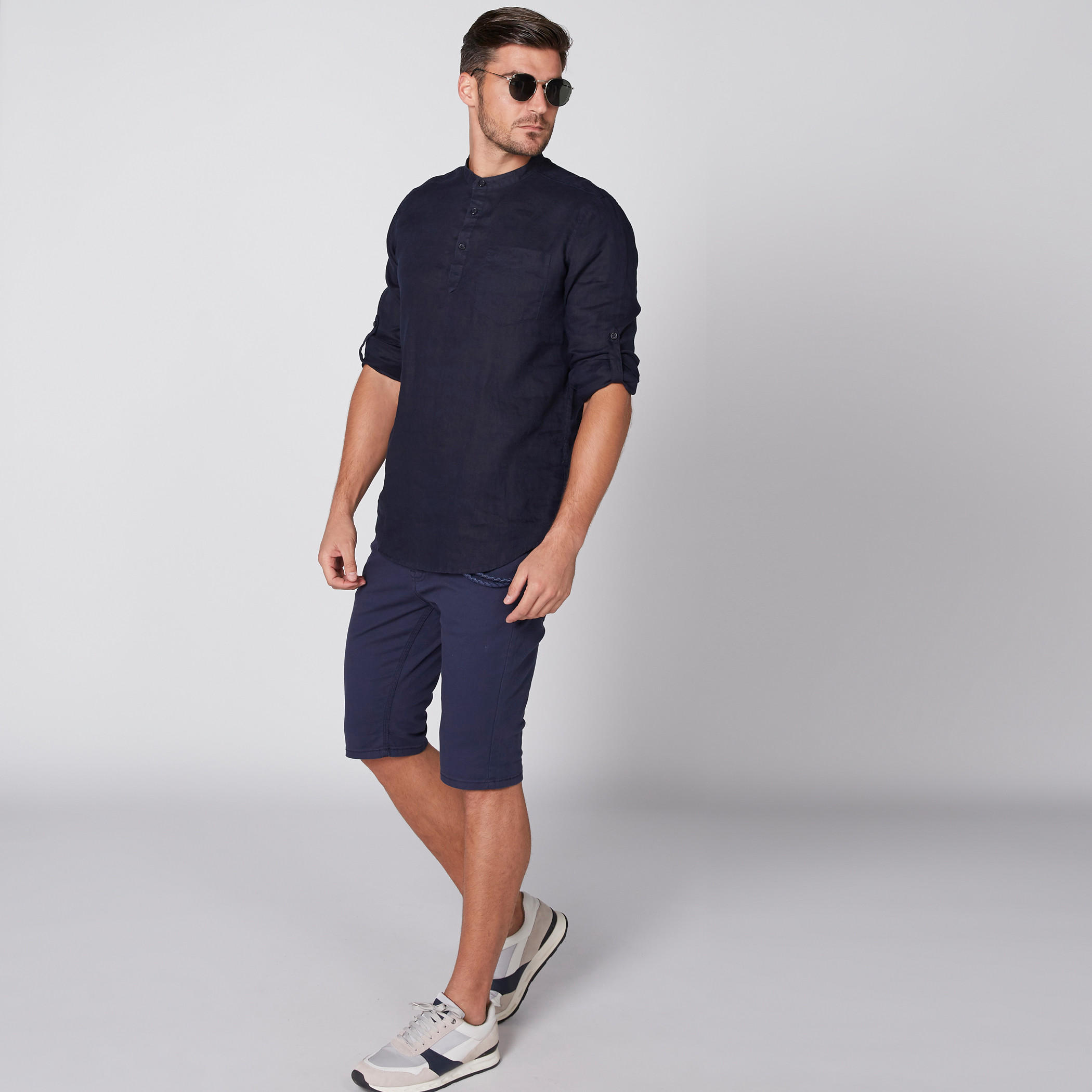 Longline Shirt with Mandarin Collar-men-clothing-shirts-image-4