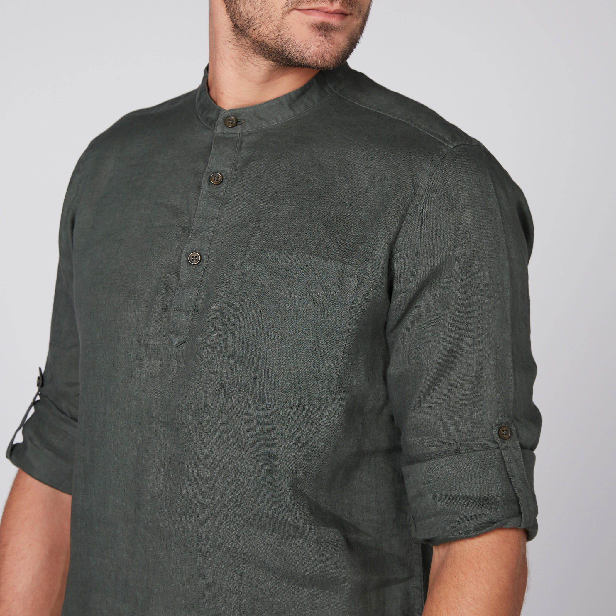قميص بياقة ماندارين وأكمام طويلة-men-clothing-shirts-image-3